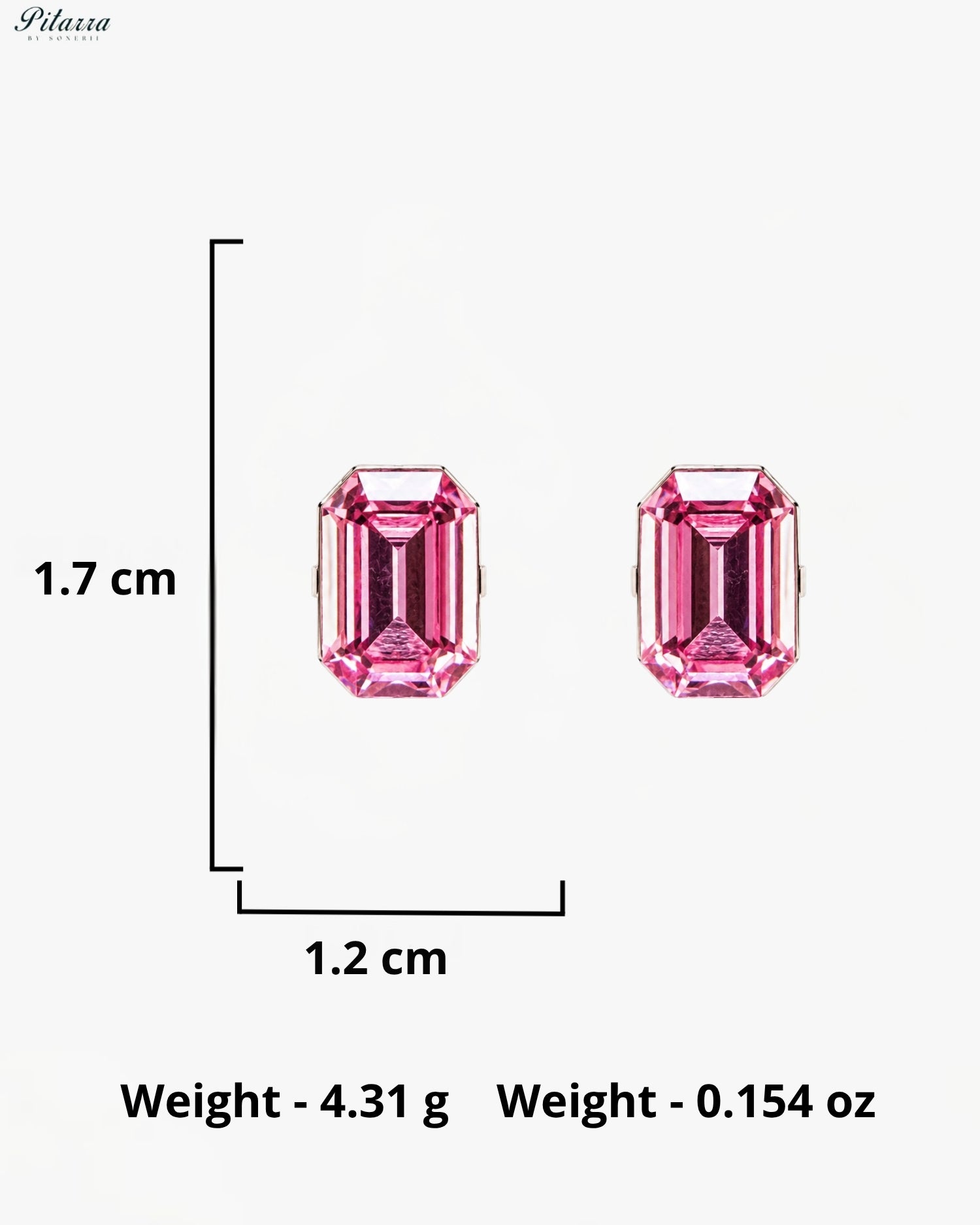 Pink Emerald-Cut Crystal Statement Earrings