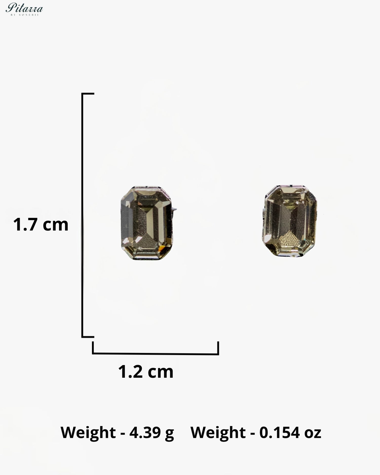 Champagne Emerald-Cut Crystal Statement Earrings