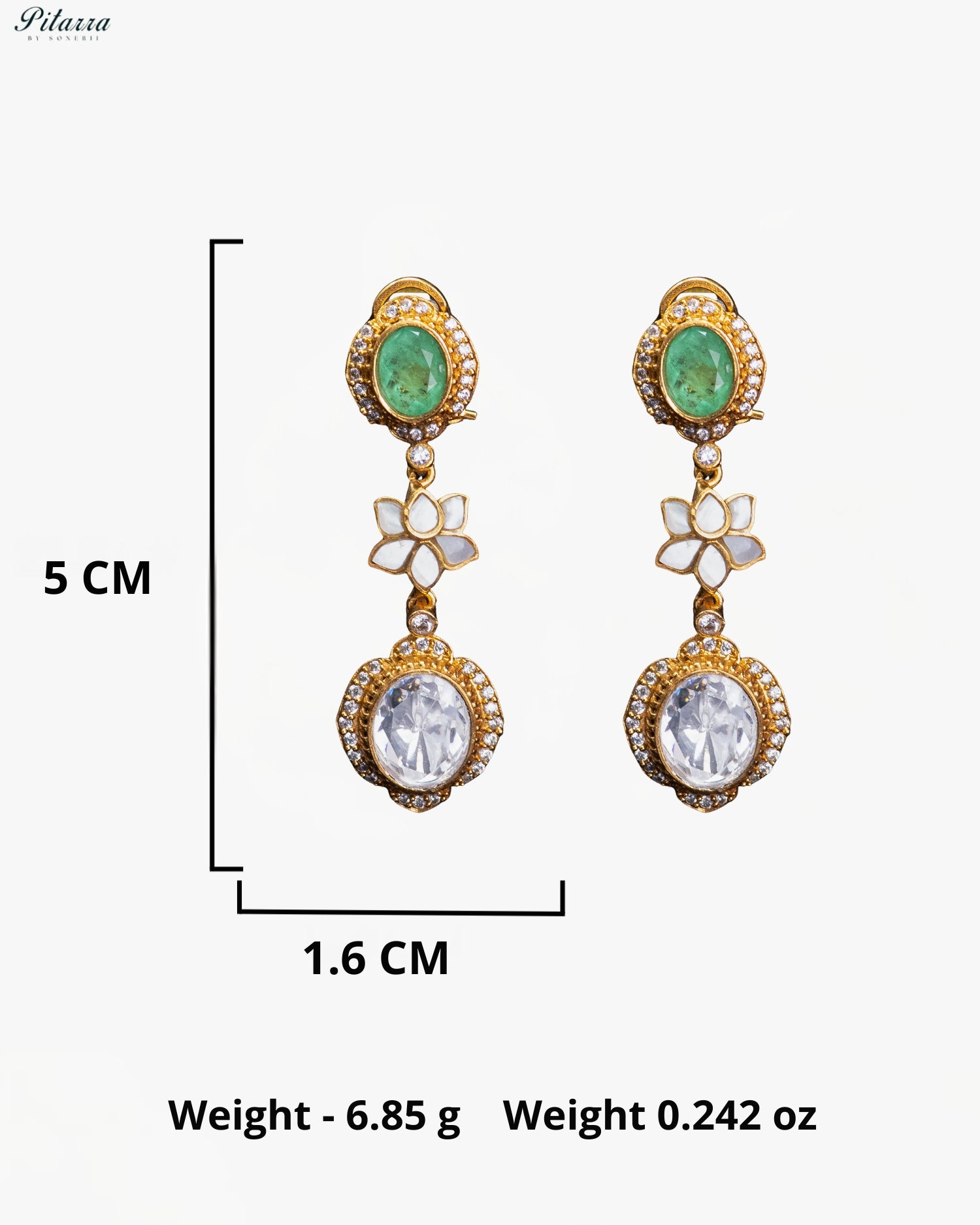 Emerald Bloom Kundan Necklace Set