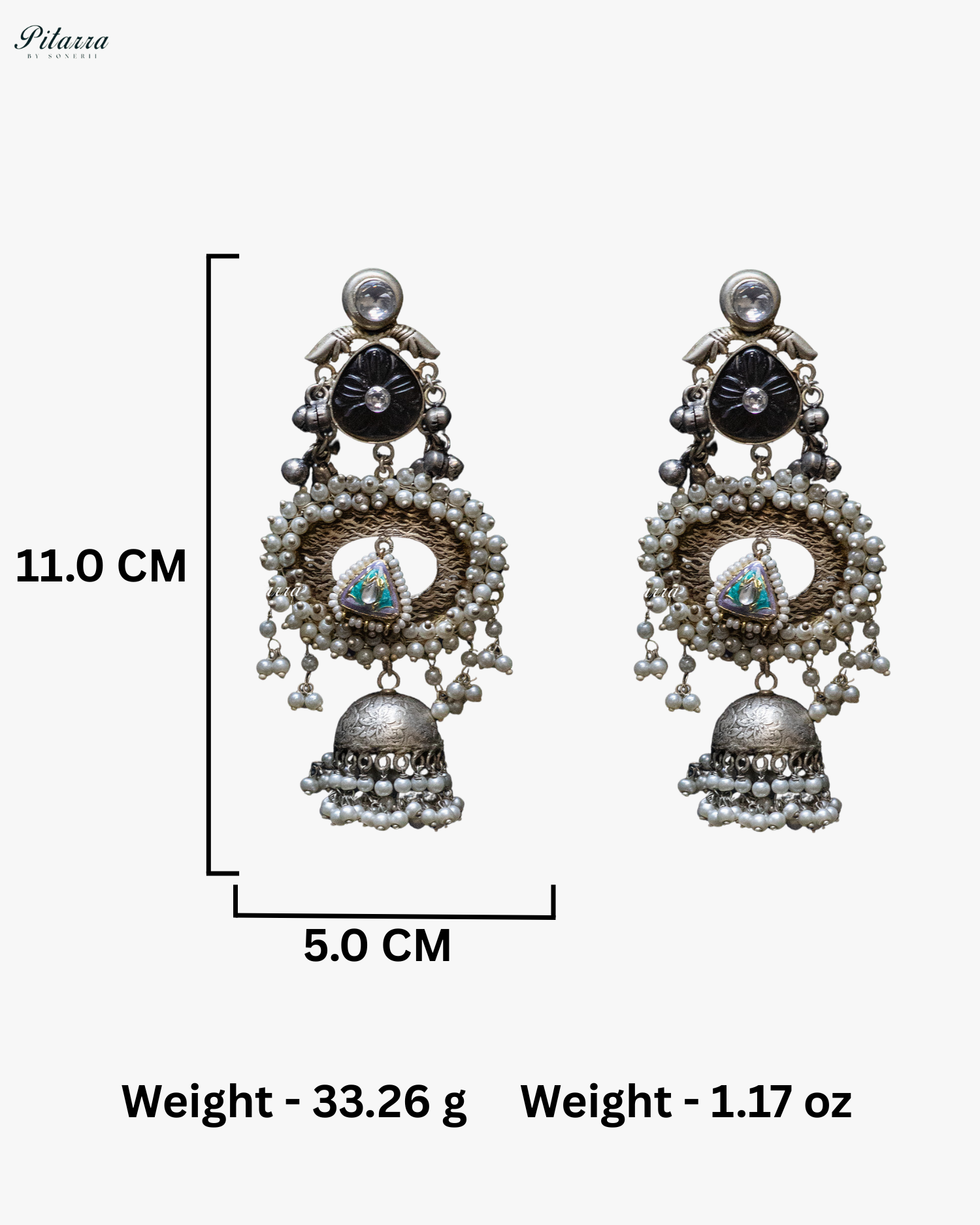 Jhumka Drops Pearl Silver Look Alike Dangle Earrings