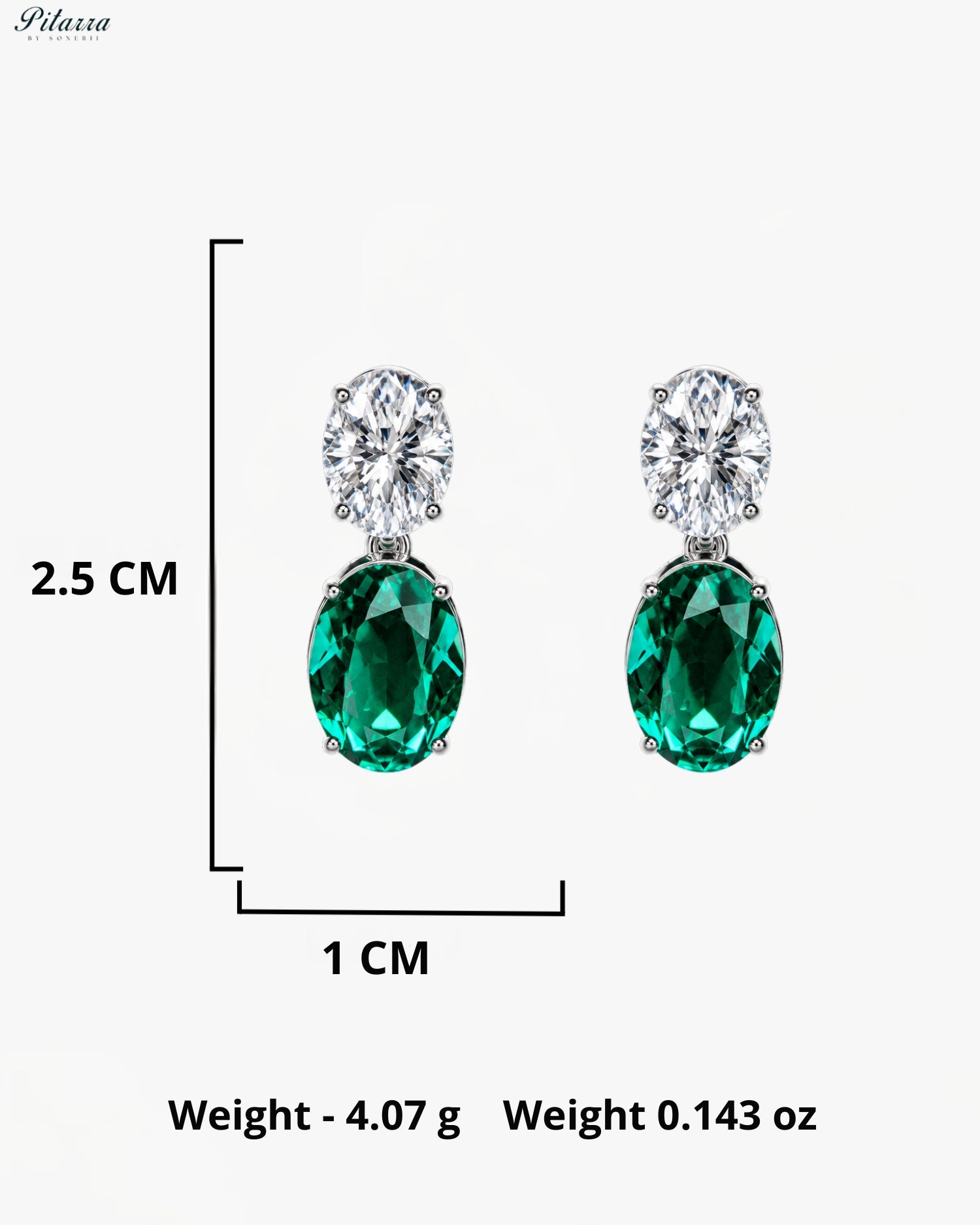 Teal Crystal Oval Drop Earrings
