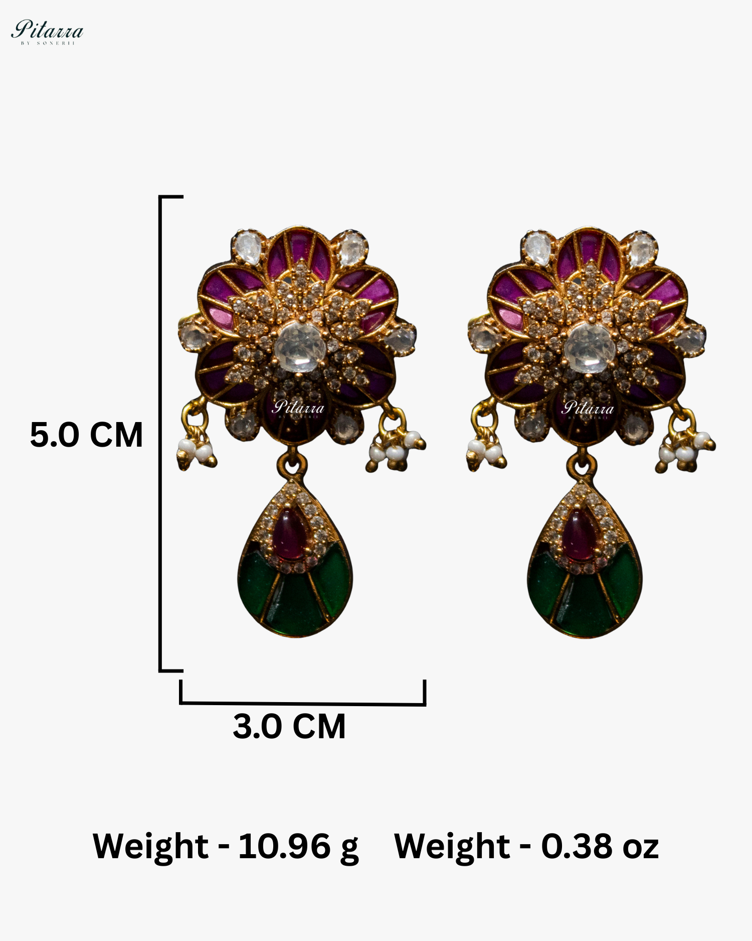 Pink Emerald Luxury Meenakari Polki choker Necklace Set