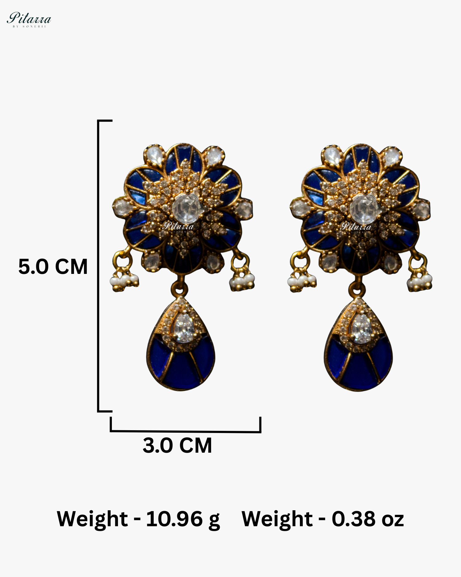 Royal Blue Luxury Meenakari Polki Choker Necklace Set