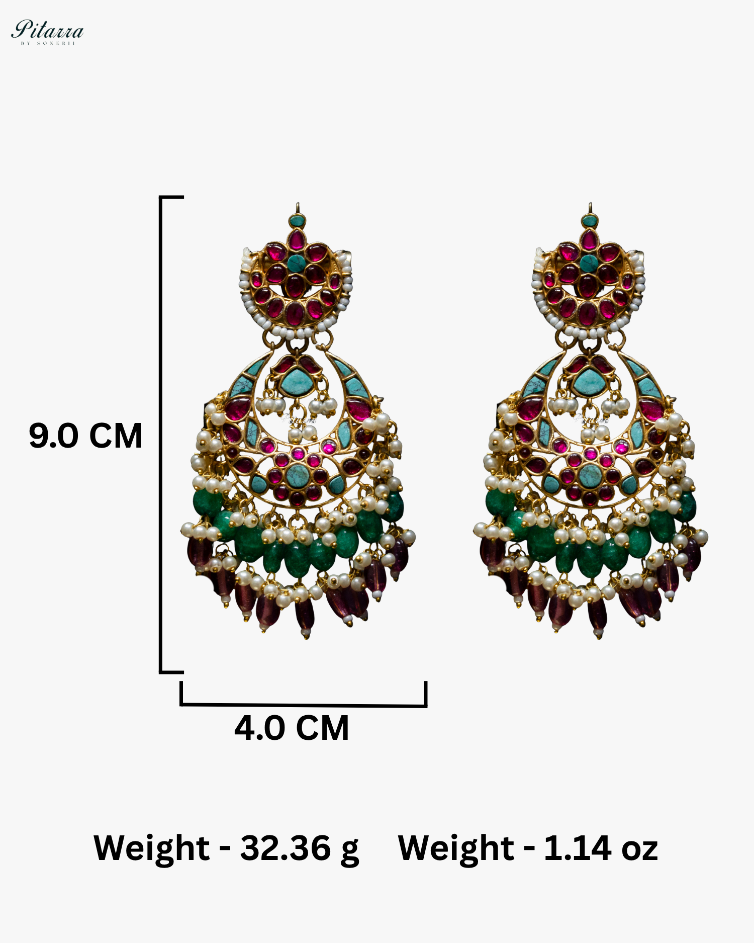 Turquoise Blue Crystals Exclusive Kundan Necklace Set