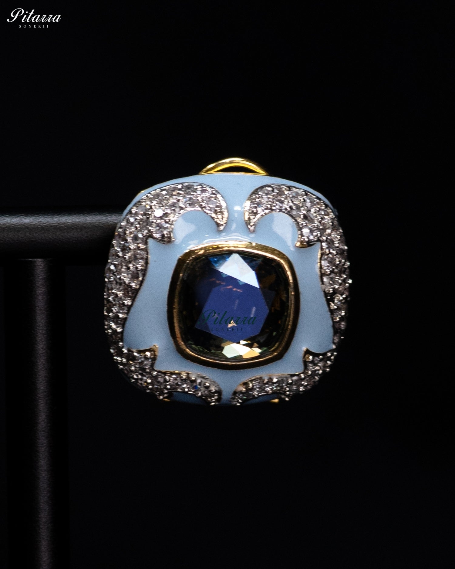 Ice Blue Sapphire Crystal Statement Earrings