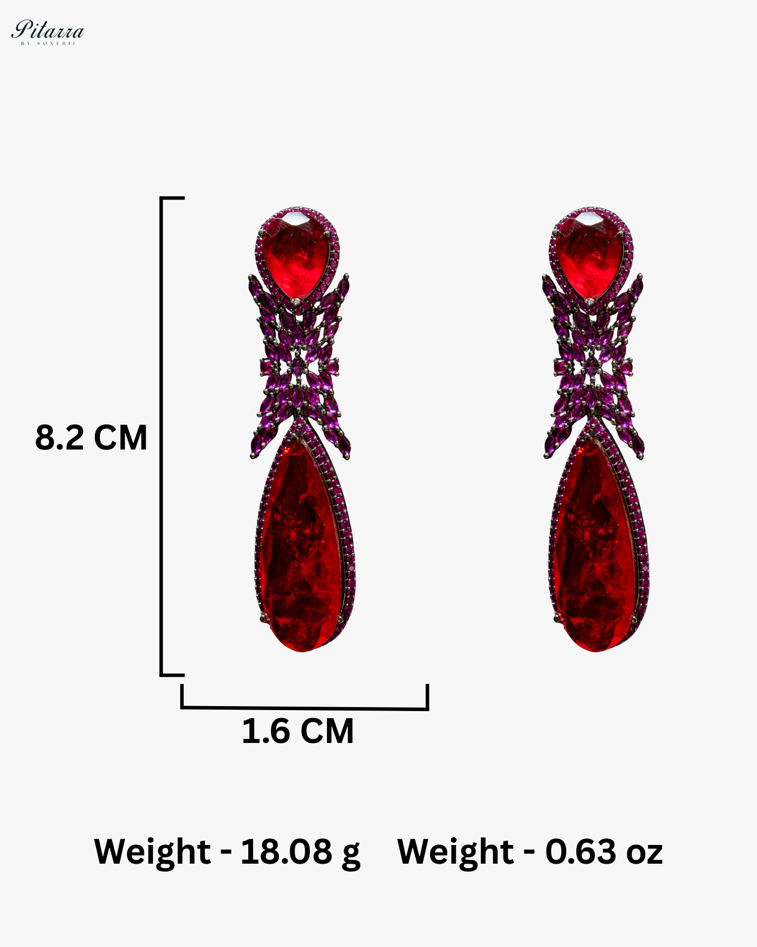 Red Hydro Contemporary Drop Earrings