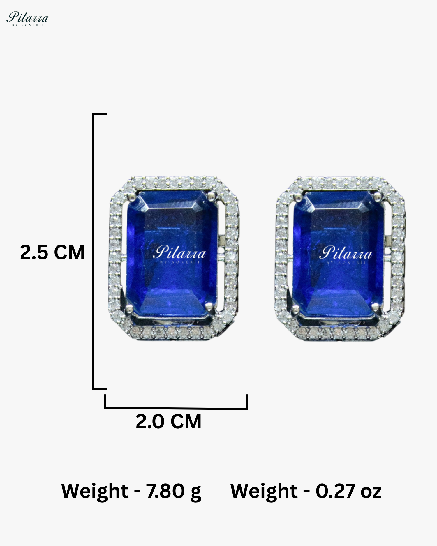 Square Blue Doublet Statement Choker Necklace Set