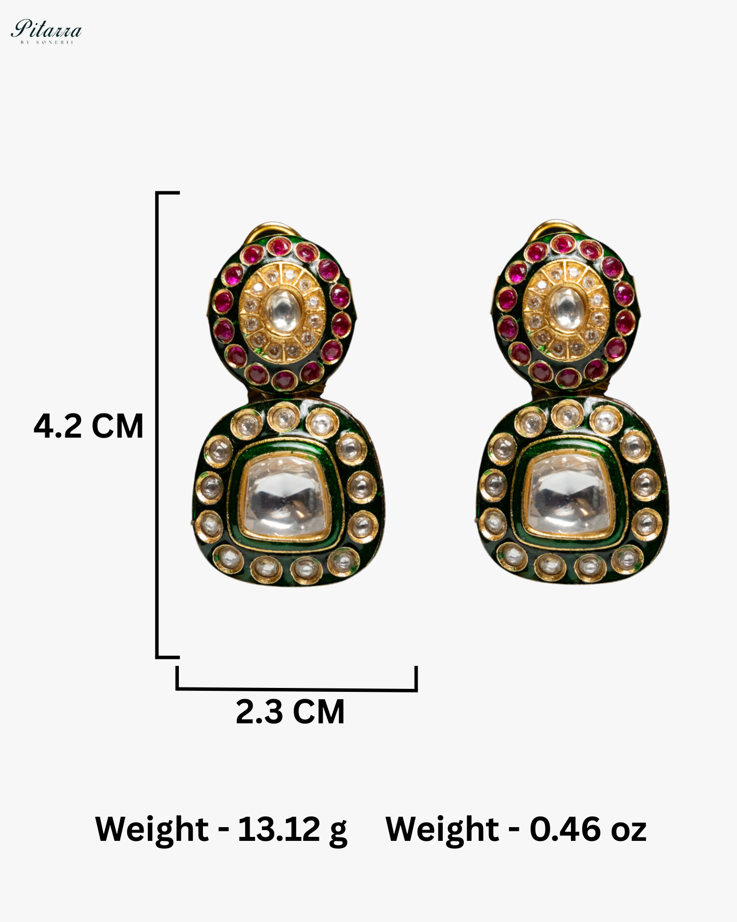 Lauren Green Square Polki Earrings