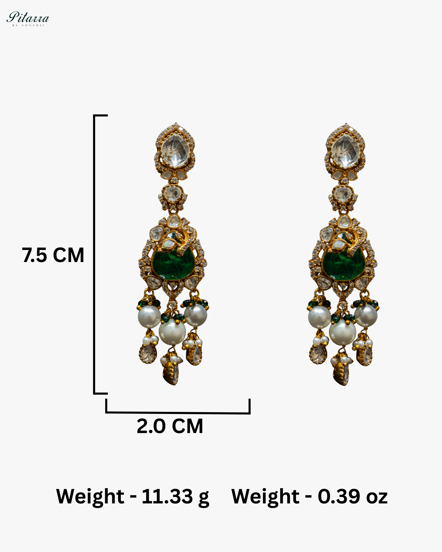 Emerald Stone Gold Plated Beaded Traditional Necklace Set
