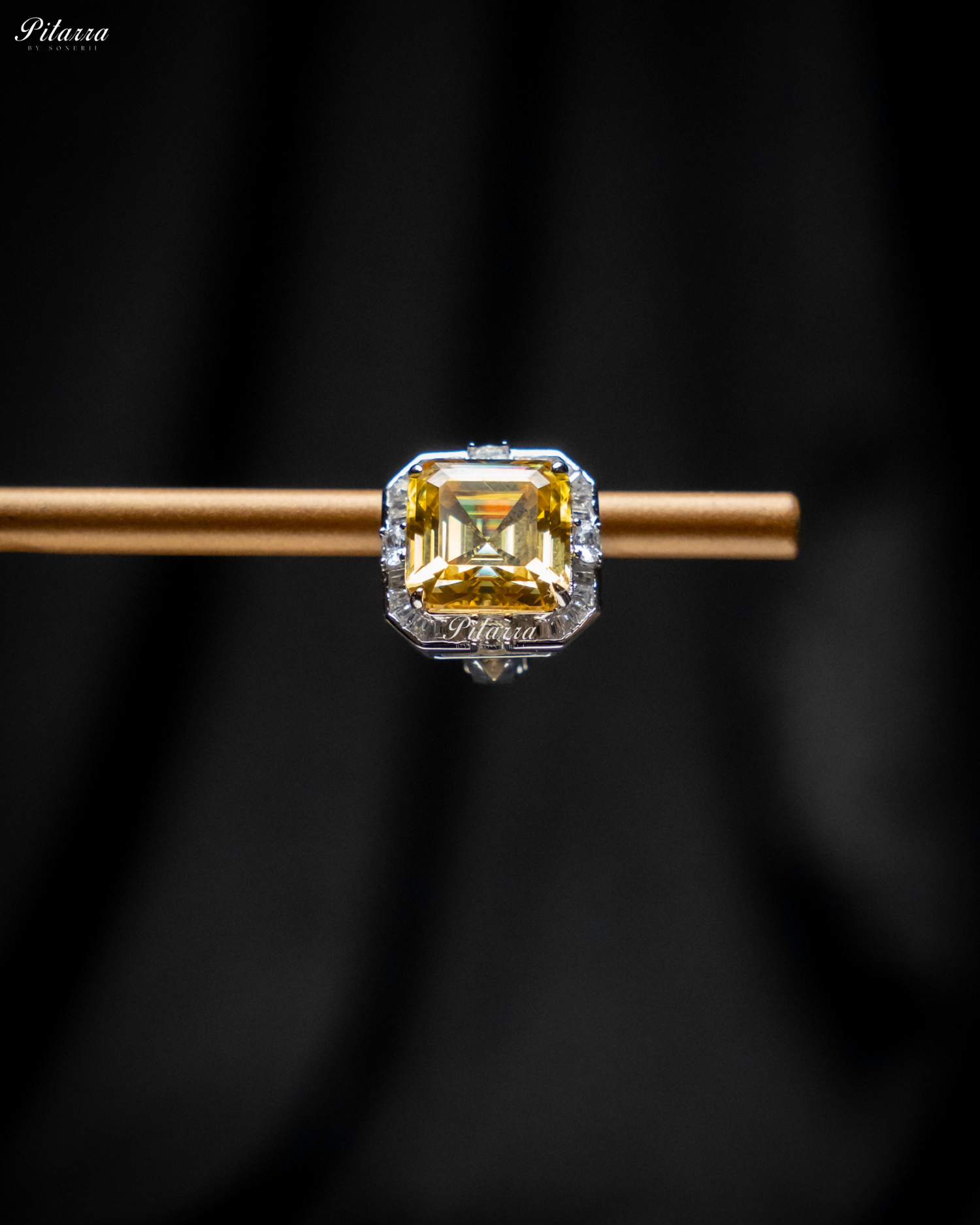 Yellow Cubic Zirconia 92.5 Silver Plated Stud Earrings