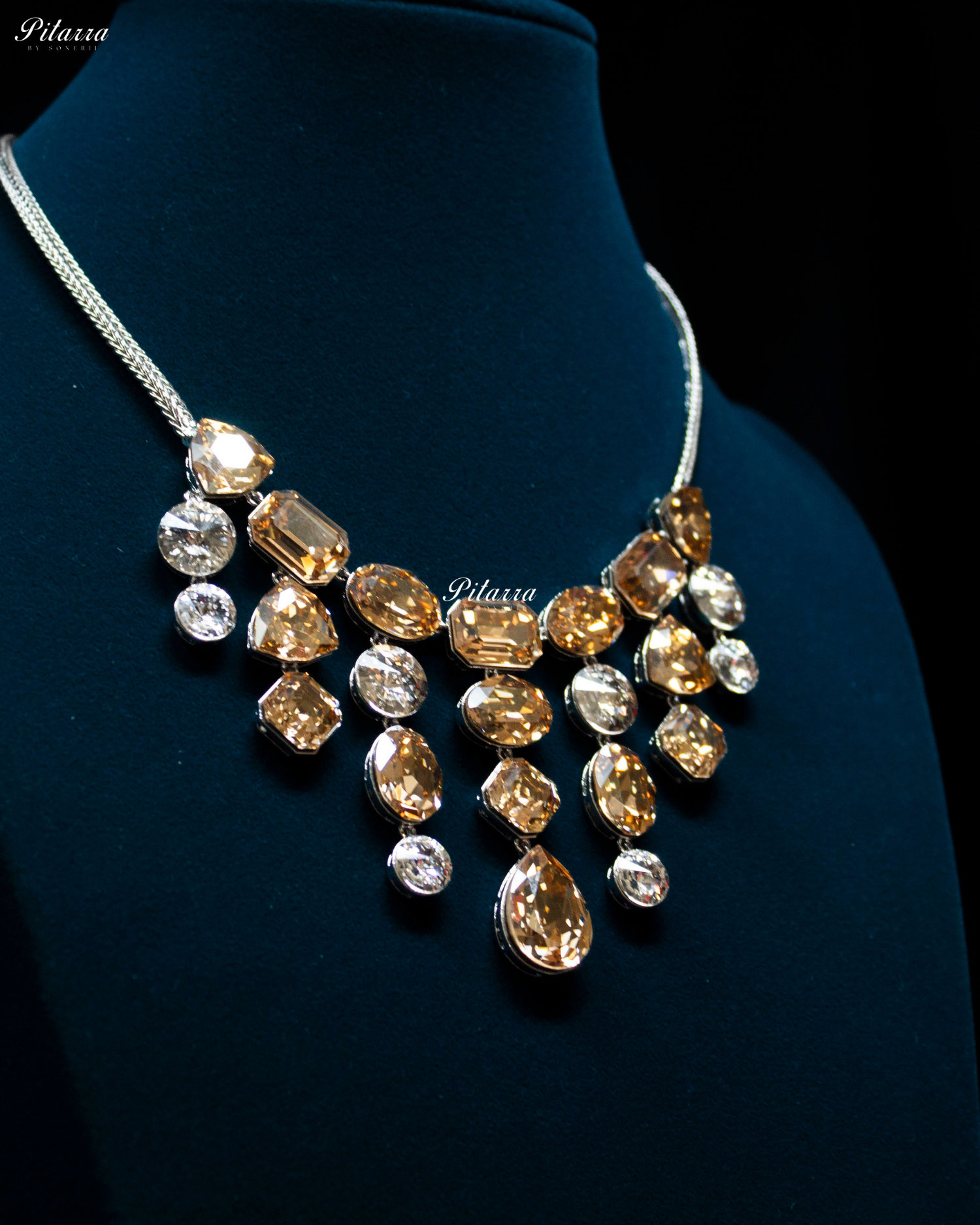 Multi Yellow Stone Crystal Necklace Set