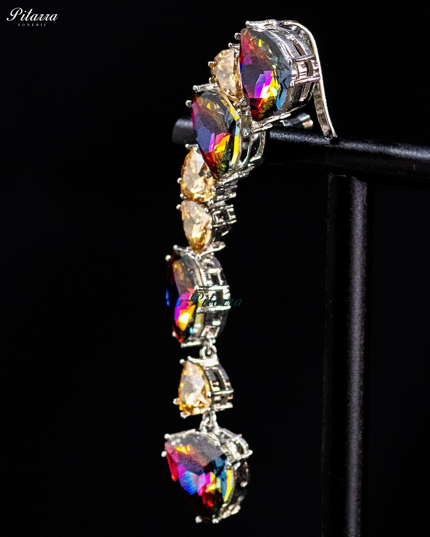 Multicolor Crystal Cascading Drop Earrings