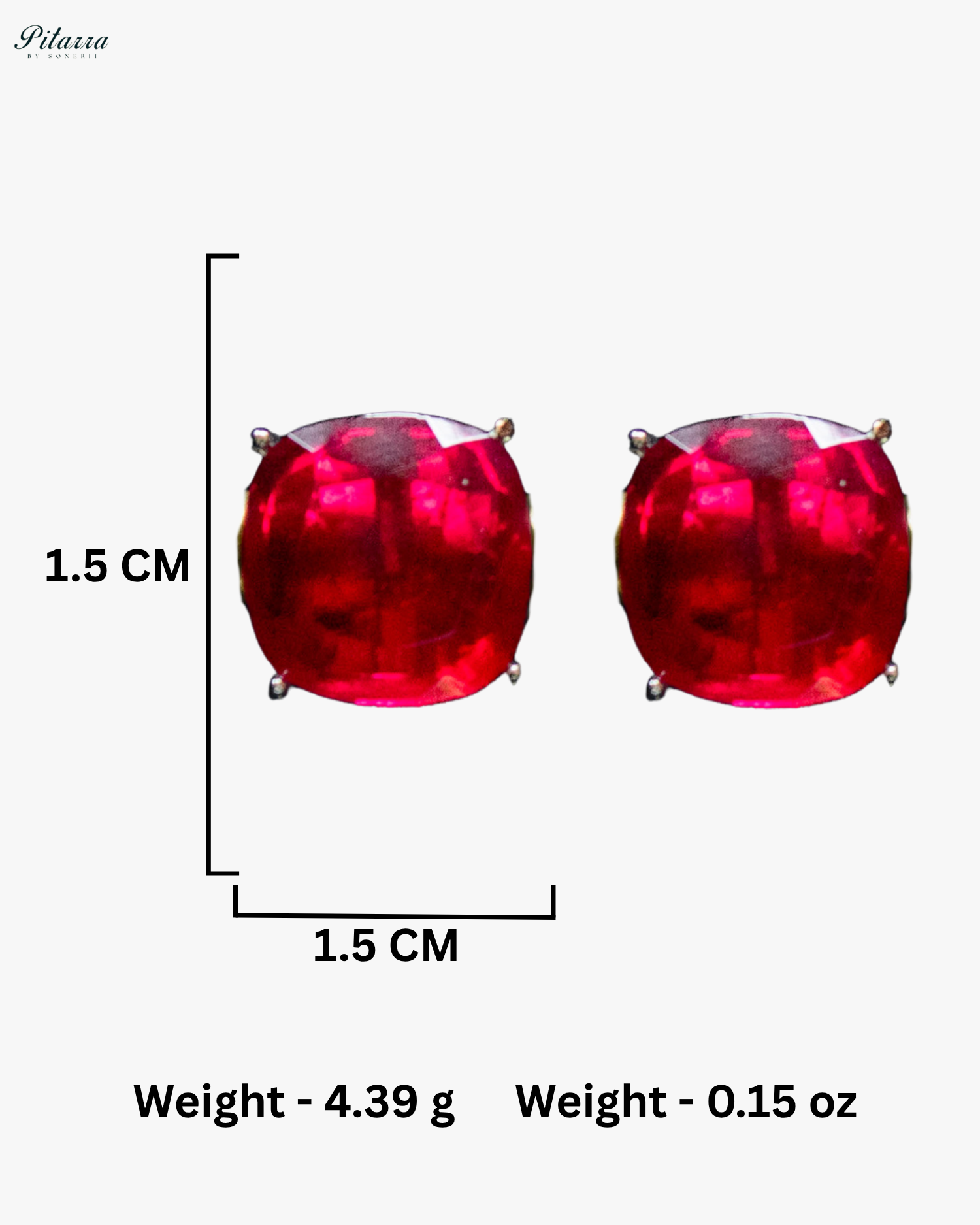 Ruby Square Stone Premium Crystal Necklace Set