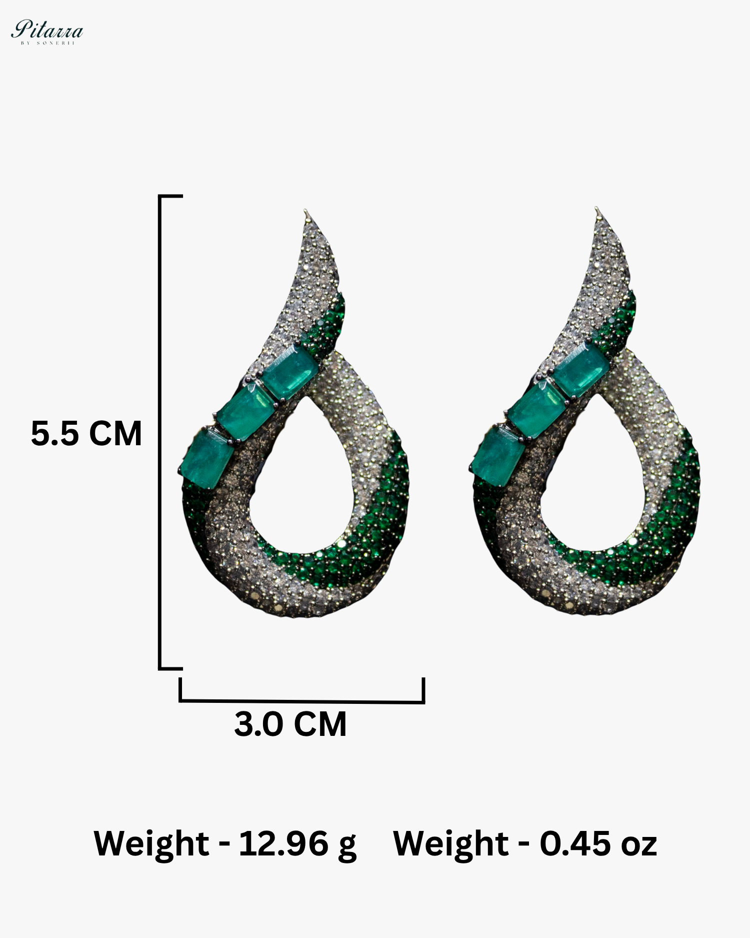 Green Stone Sleek CZ Choker Statement Necklace Set