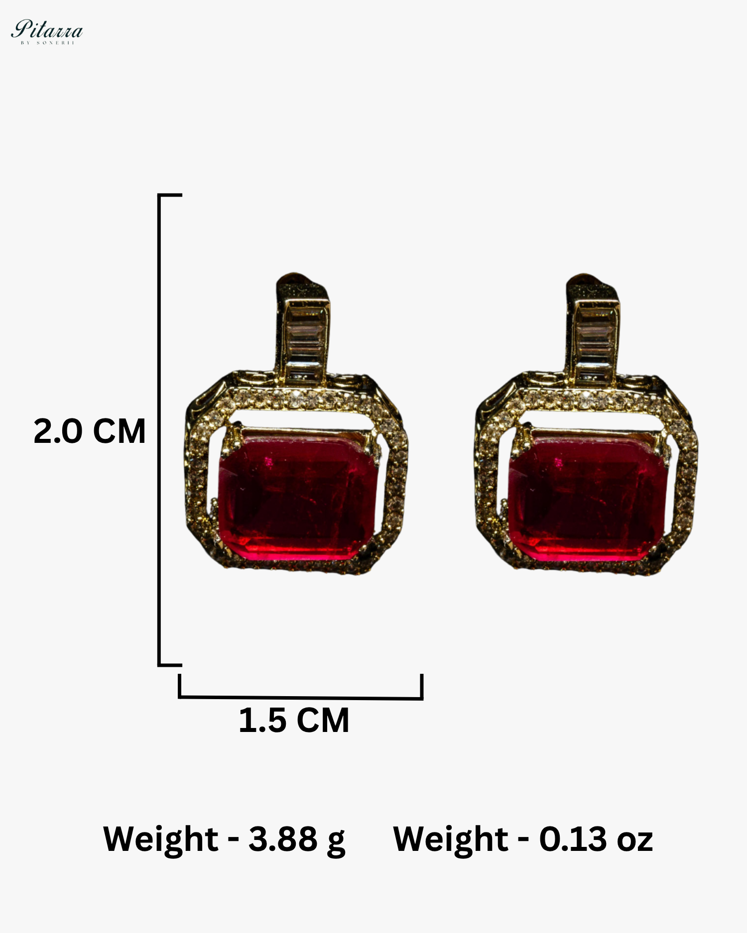Red Stone Doublet CZ Crystal Necklace Set