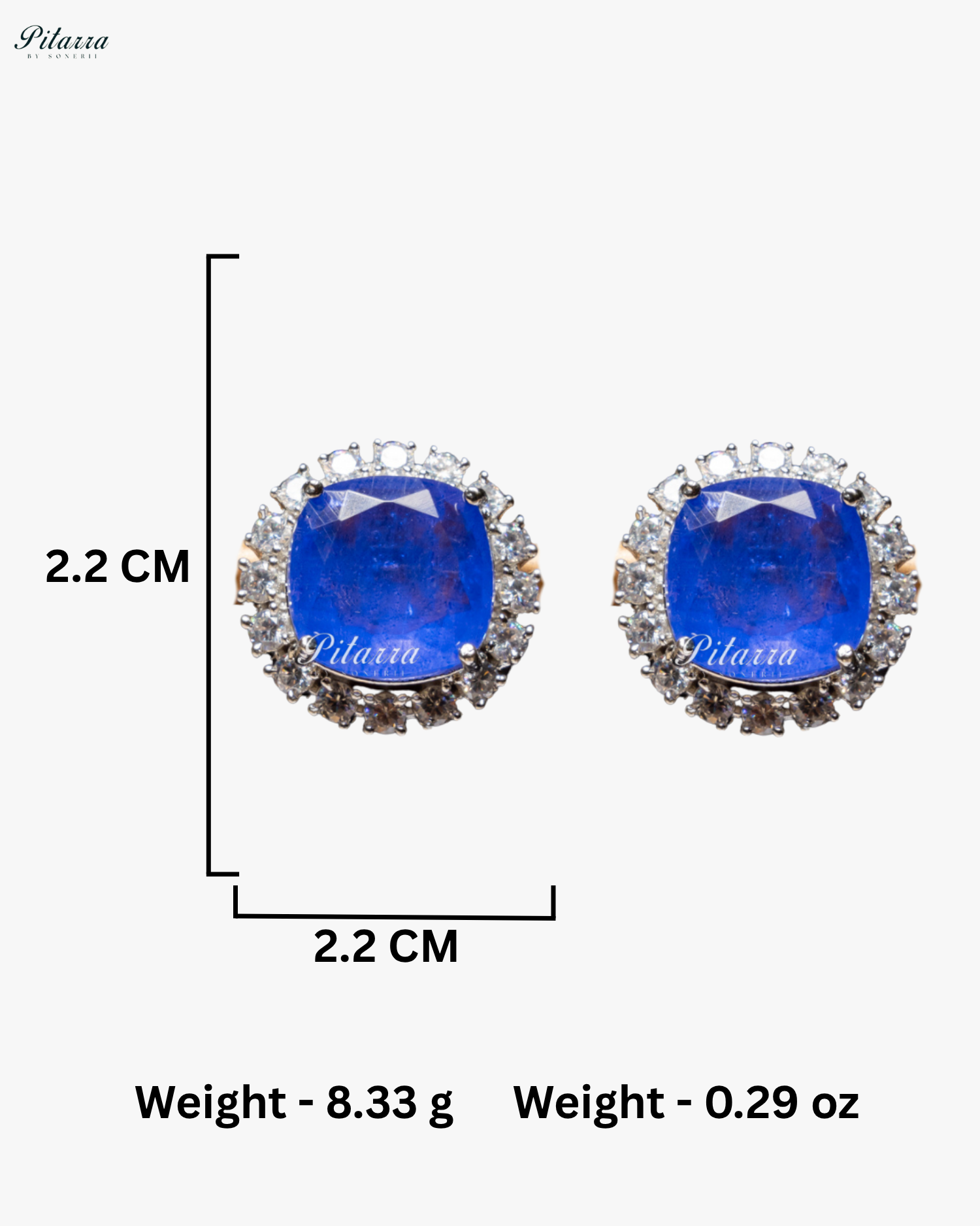 Blue Stone Cubic Zirconia Silver Necklace Set