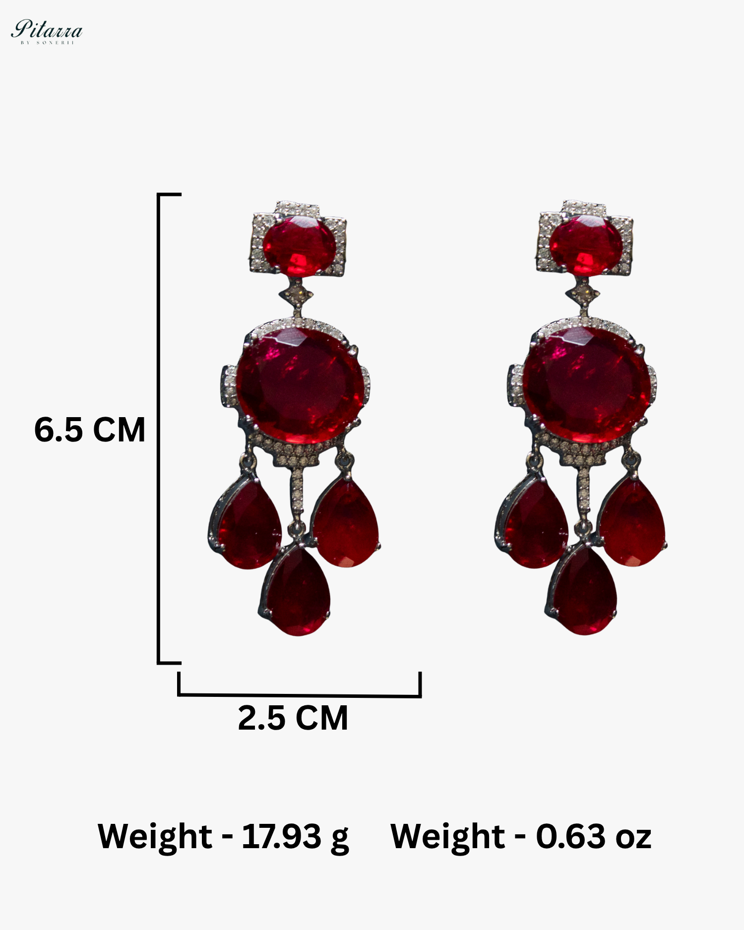 Red Imperial Cubic Zirconia Necklace Set