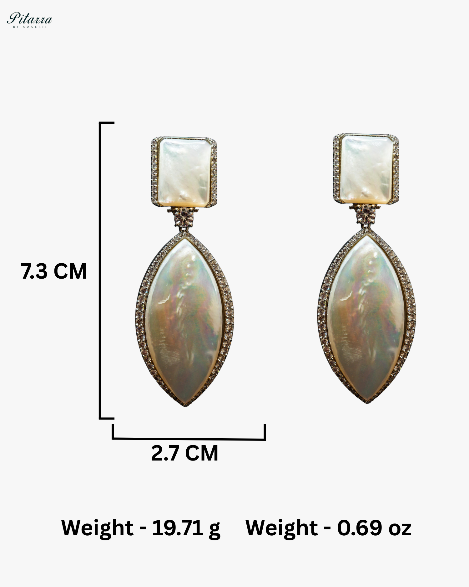 White Stone Silver Plated Crystal Drop Earrings