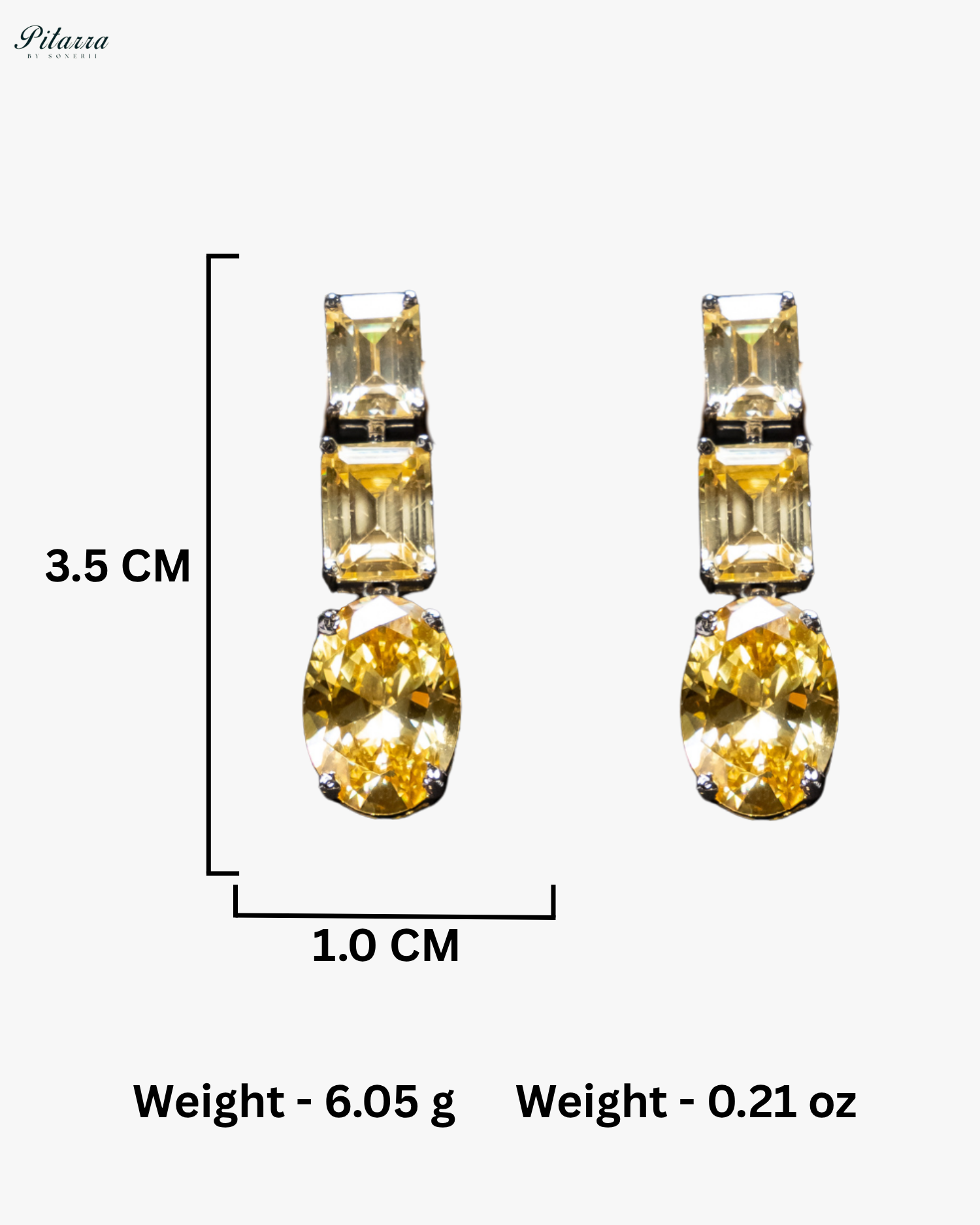 Yellow Two Layer Square Drop Statement Necklace Set