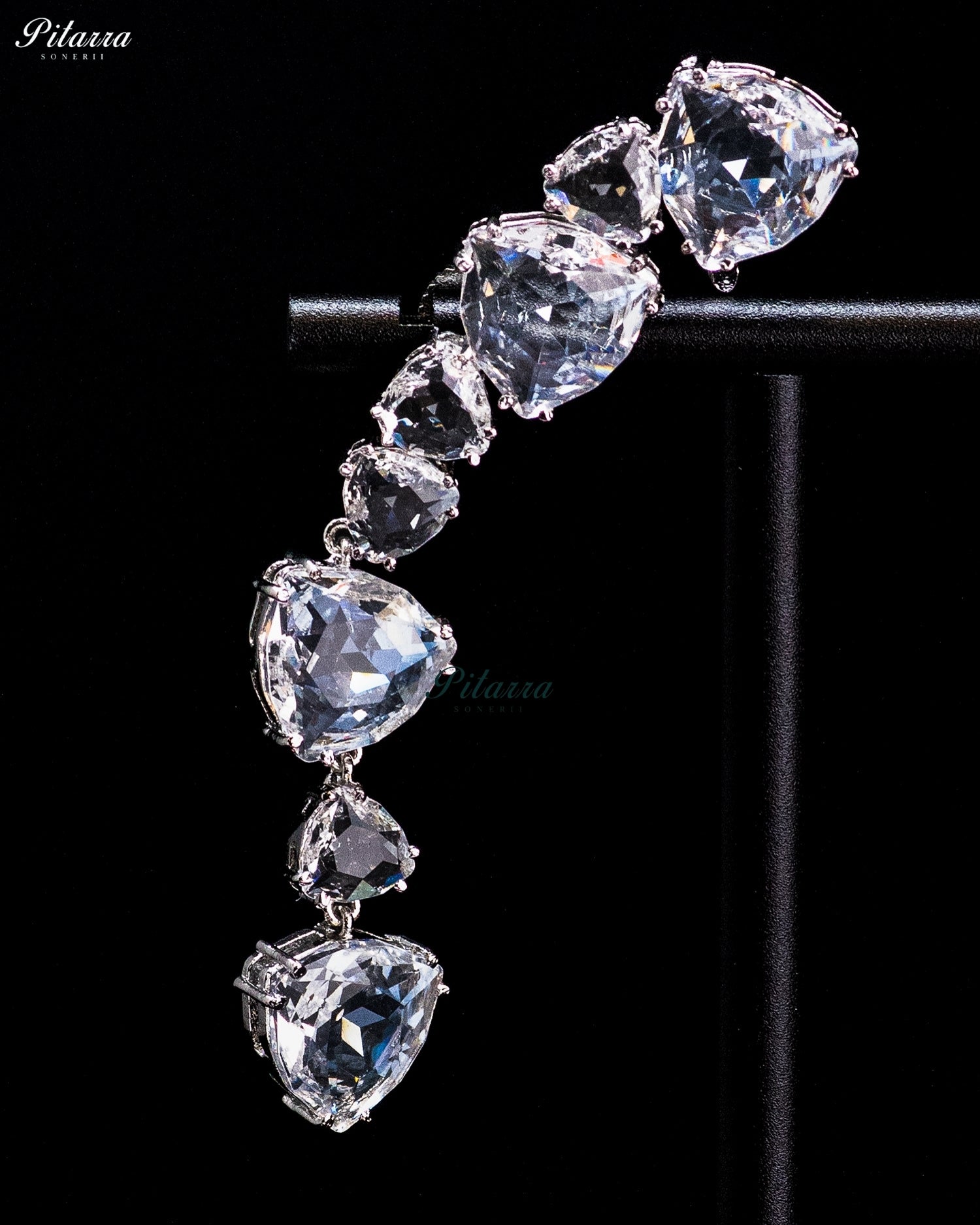 Clear Crystal Cascading Drop Earrings