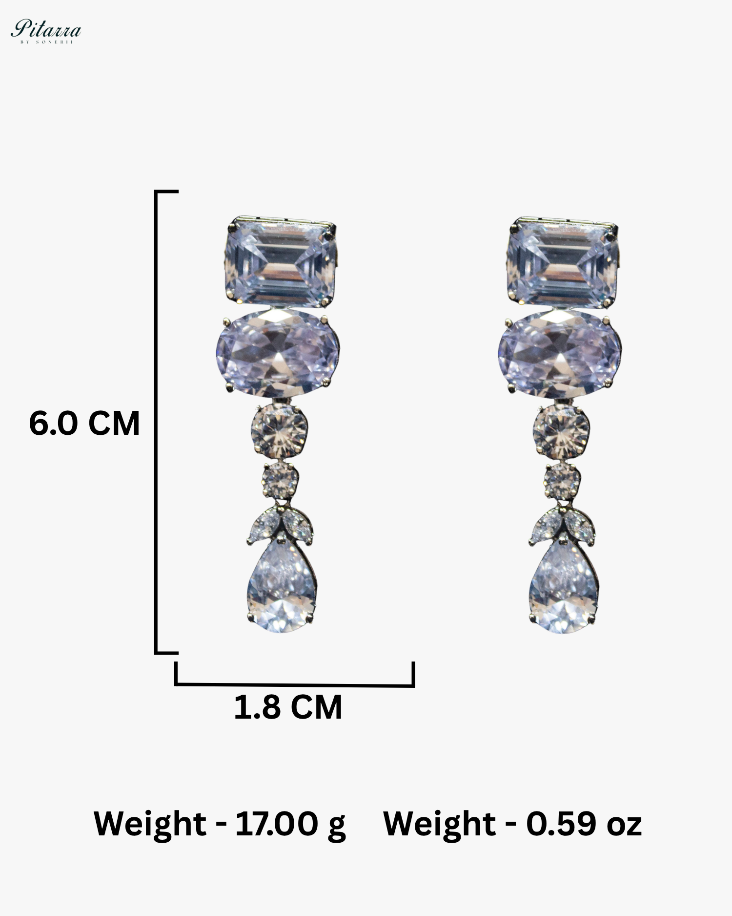 White Crystal Longe Maharani Statement Necklace Set