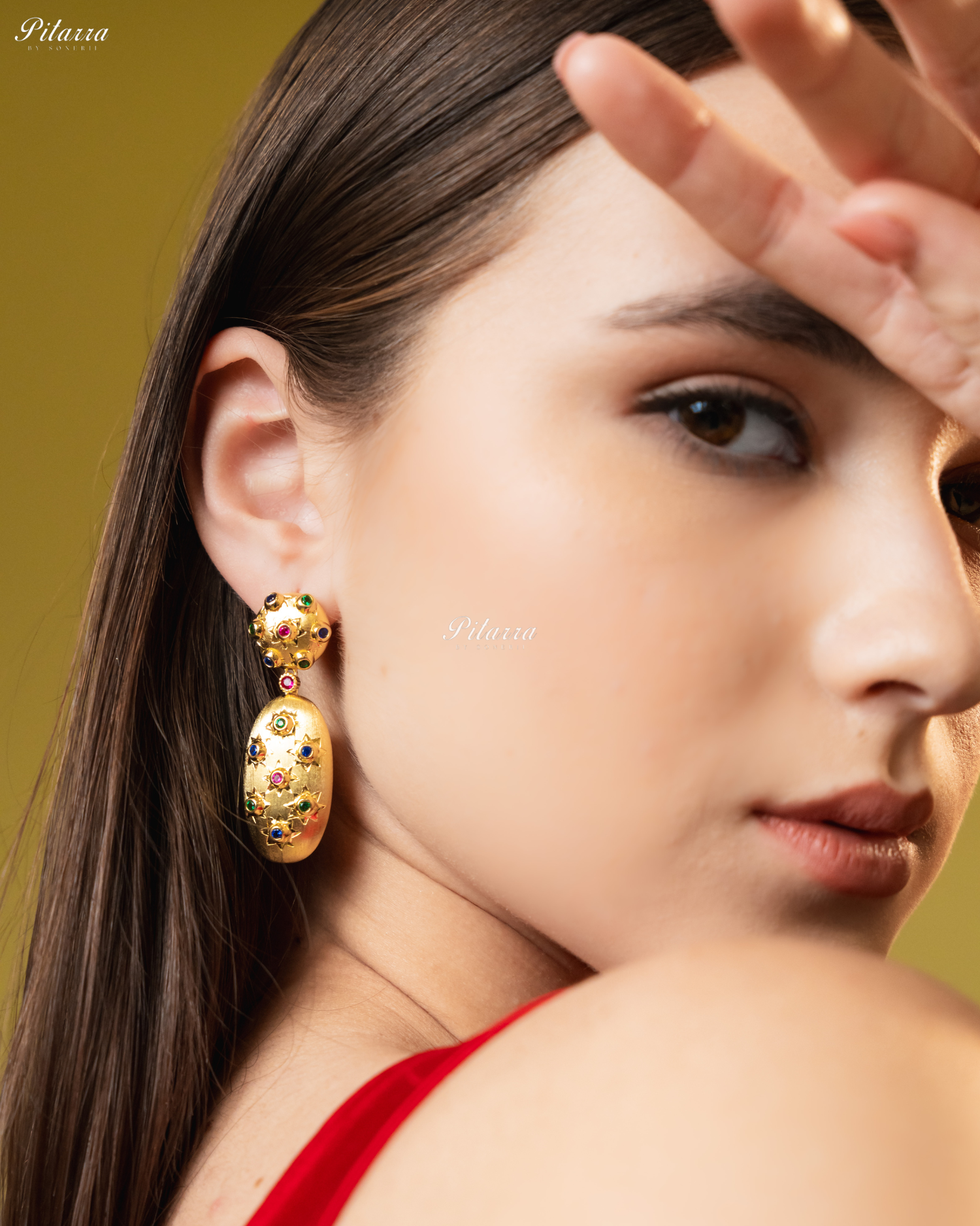 Multi Color Stones 92.5 silver Earrings