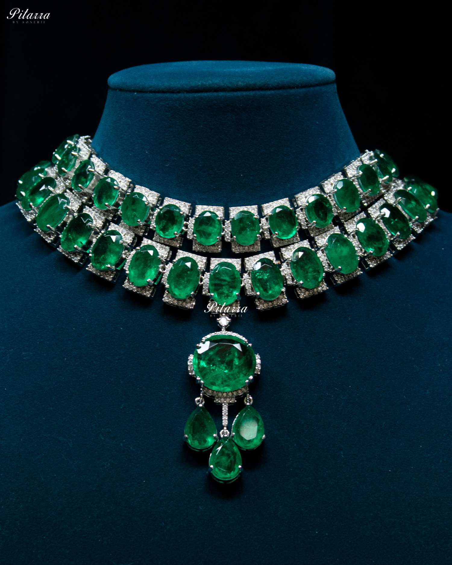 Emerald Imperial Cubic Zirconia Necklace Set