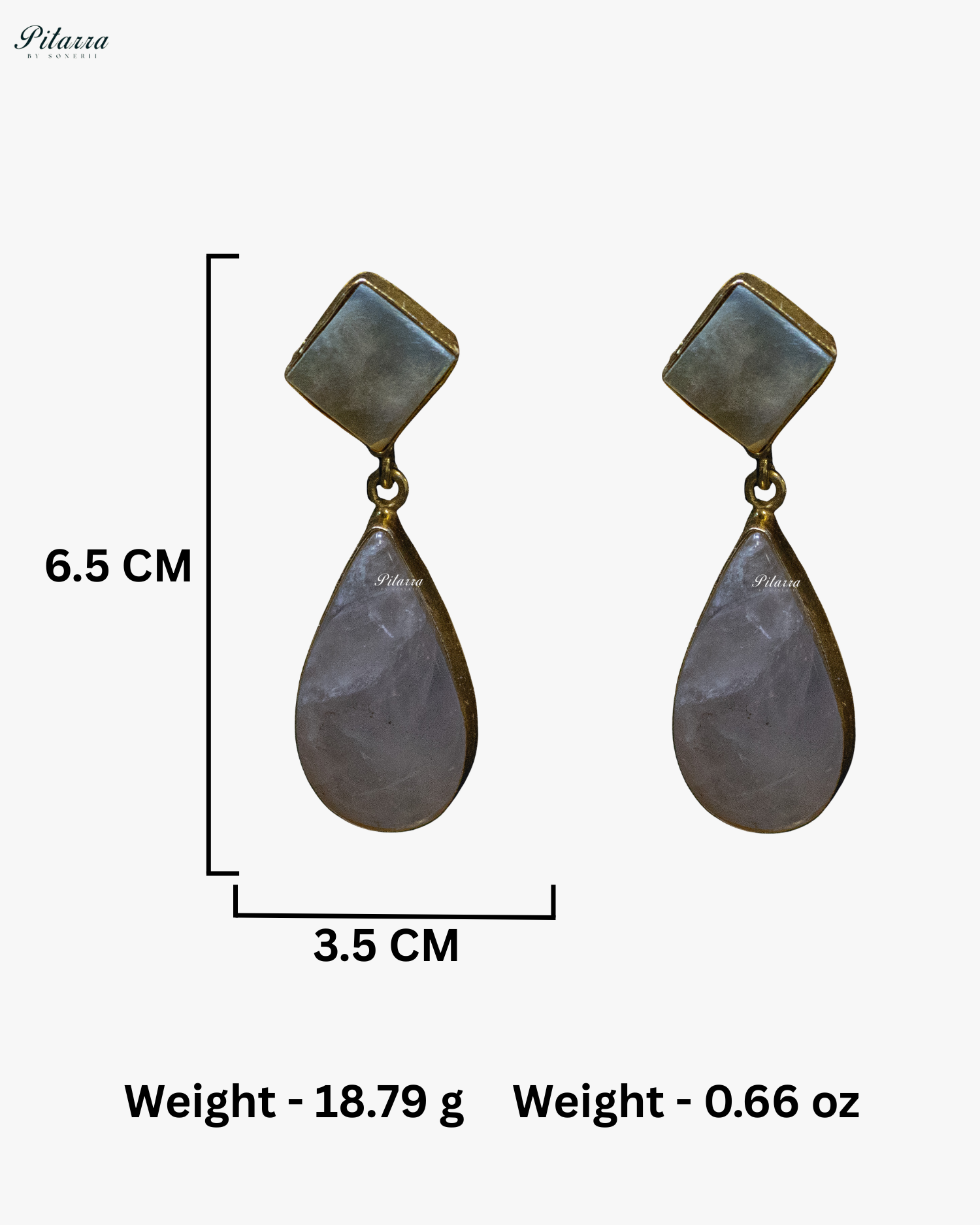 Peach Drop Sculptural Stone Long Statement Necklace Set