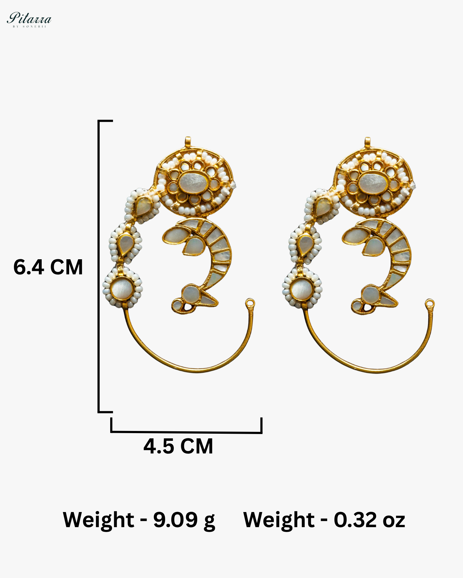 Gold Plated Circle Drop Kundan Earrings