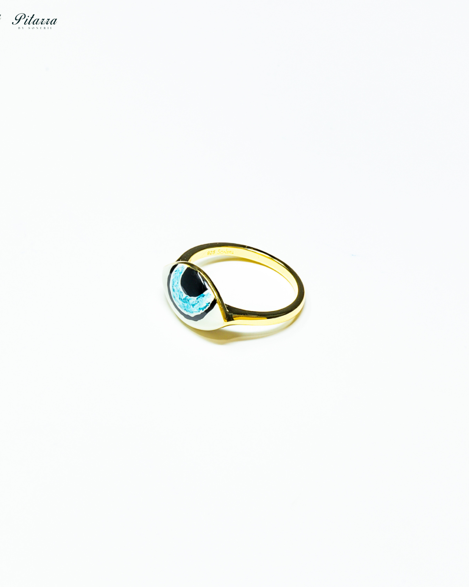 Classic 92.5 Silver Light Blue Evil Eye Ring