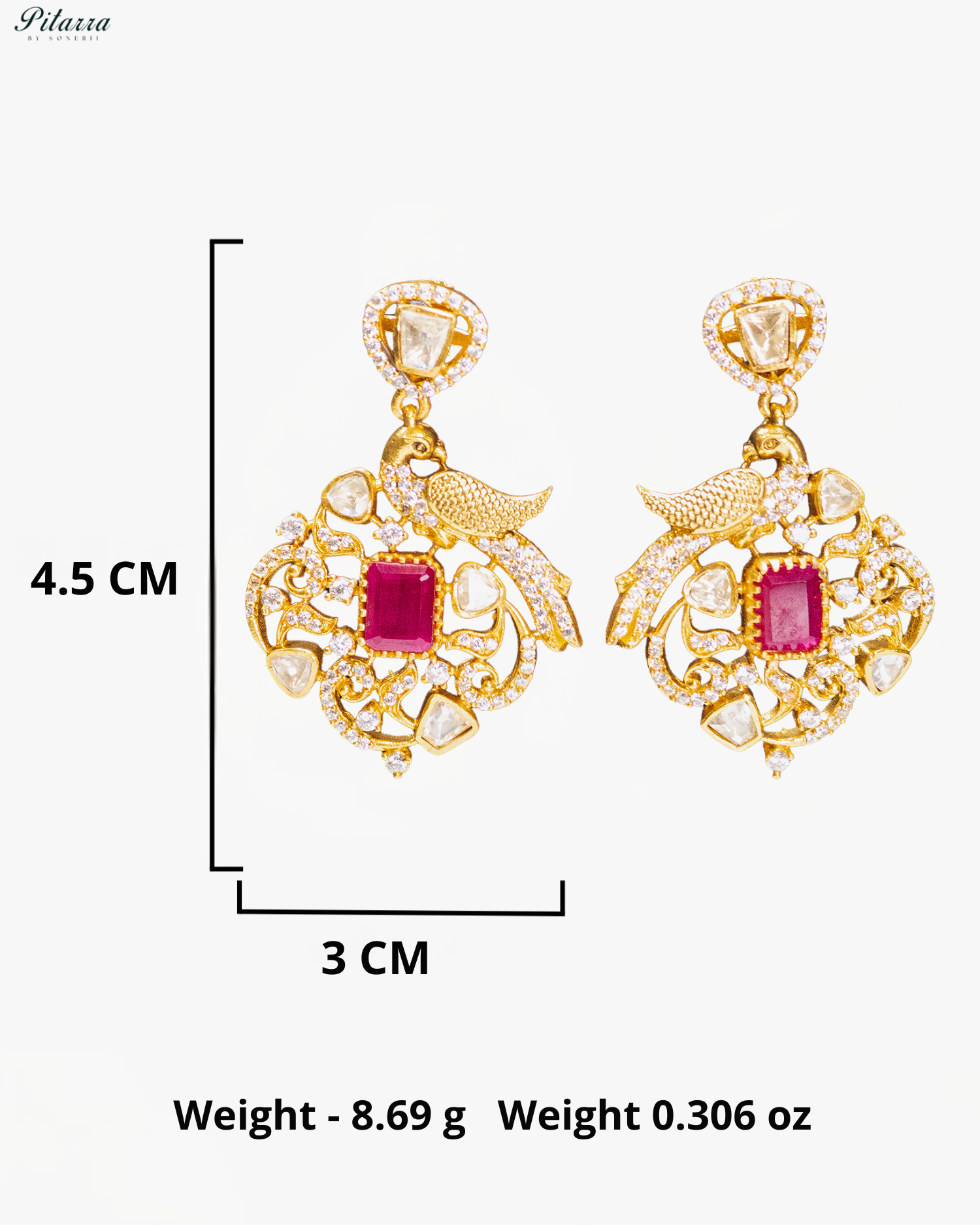 Royal Ruby Red & Peacock Motif Kundan Choker Set