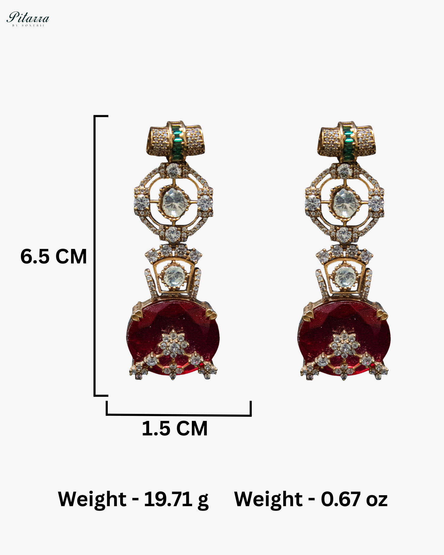 Red Big Stone Victorian Polki Kundan Necklace Set