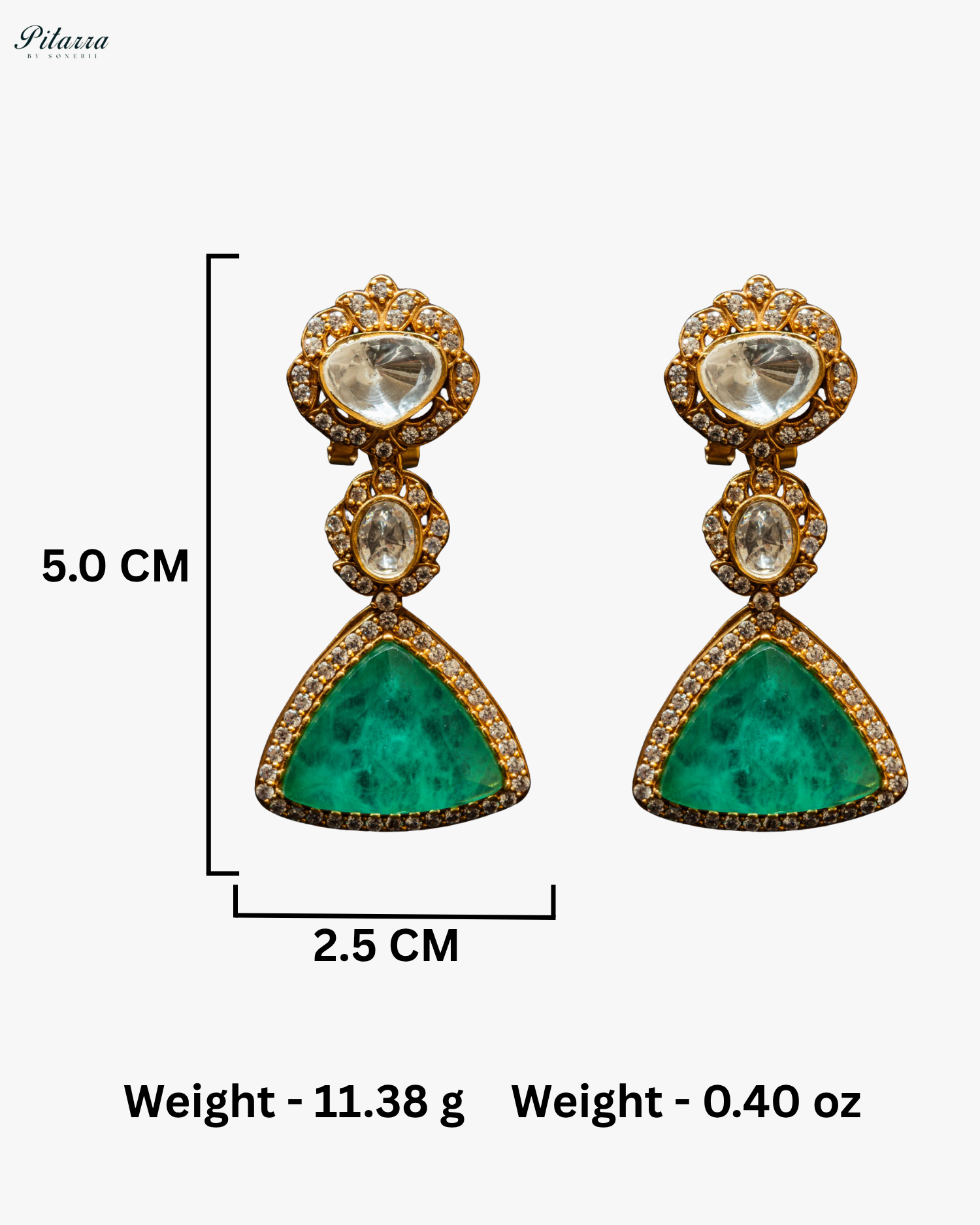 Green Stone Golden Traditional Kundan Necklace Set