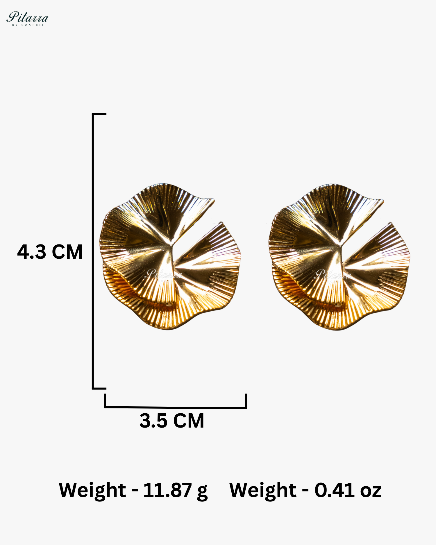Gold Plated Twist Crystal Stud Earrings
