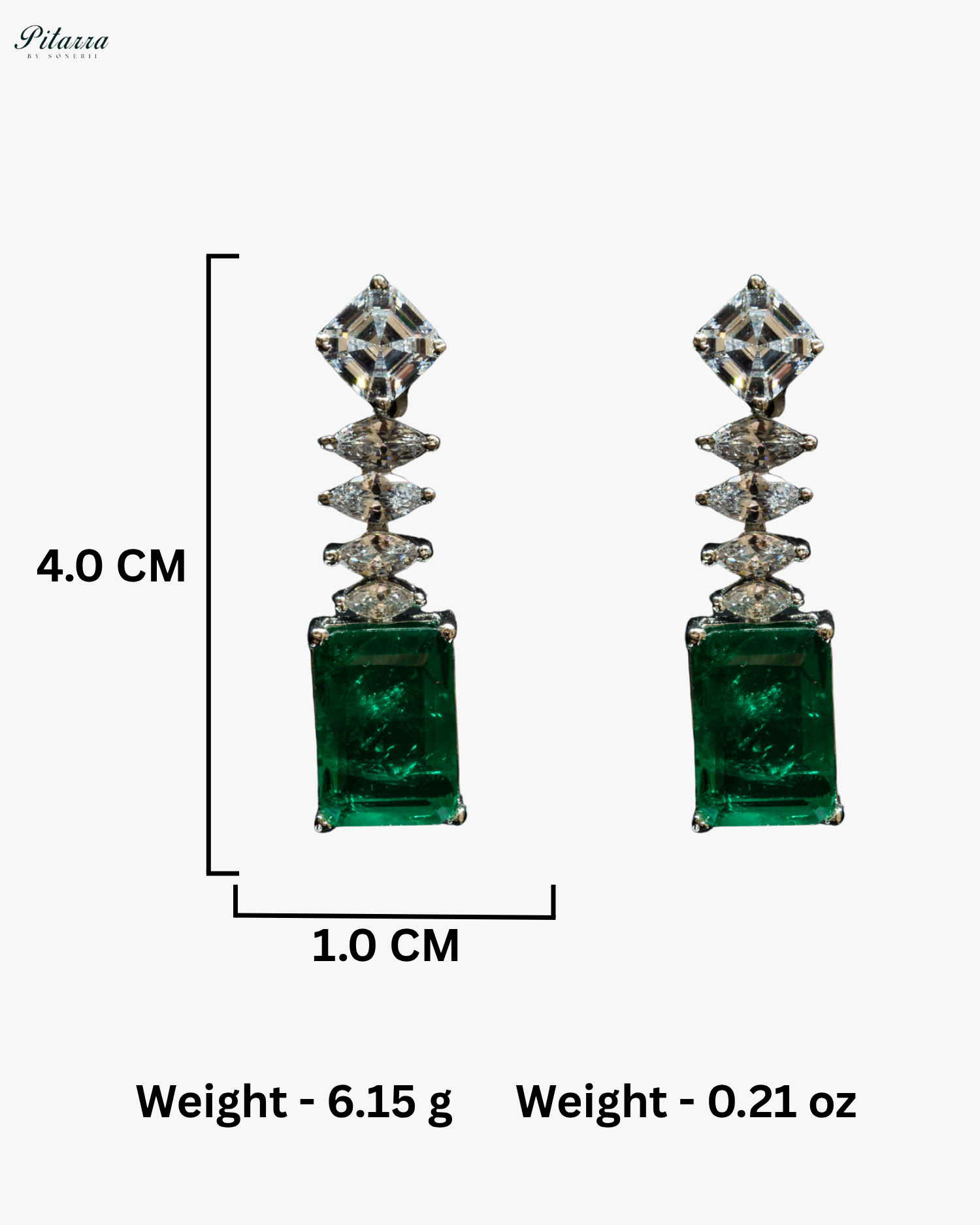 Emerald Stone Cubic Zirconia Pendant Set