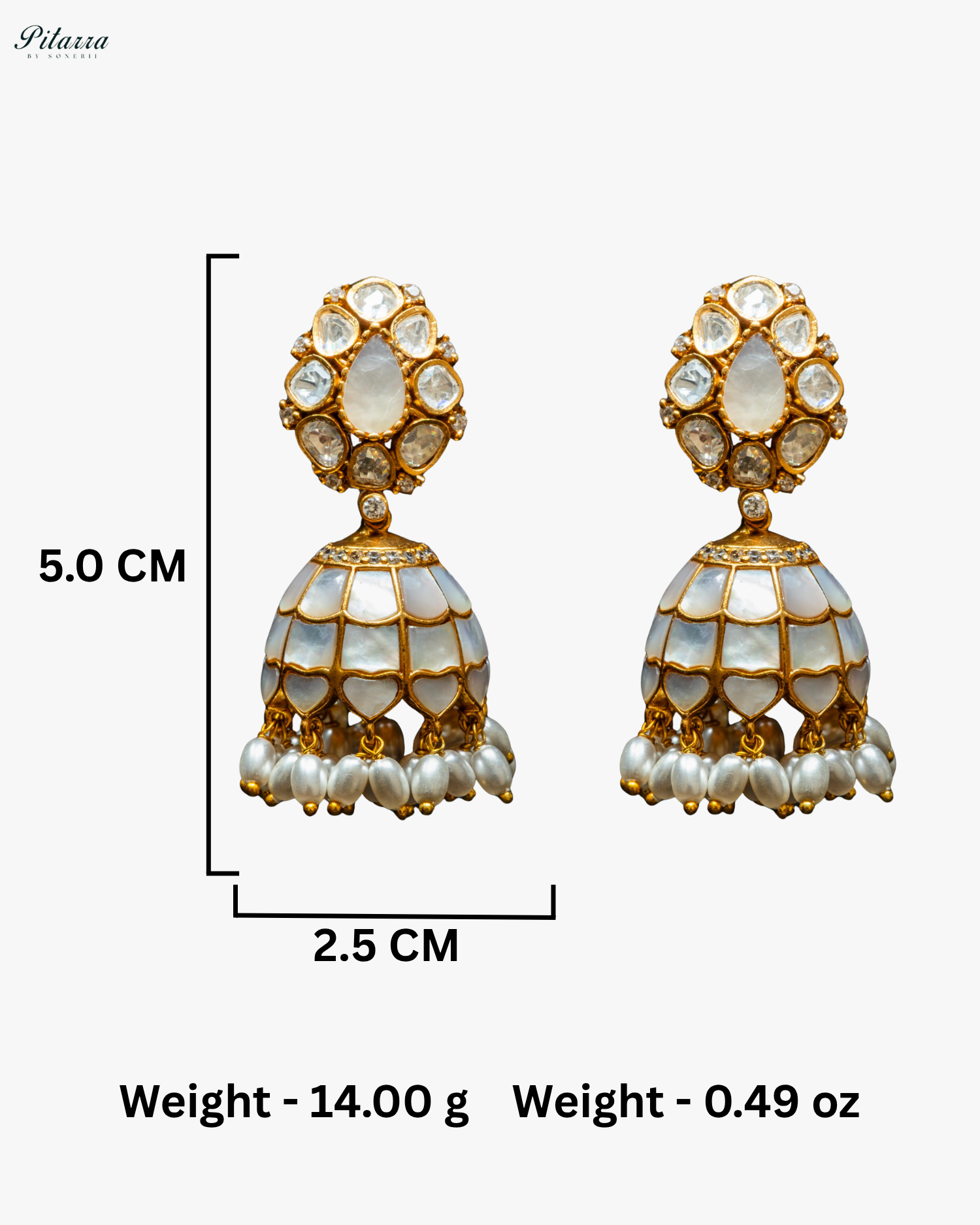 White Victorian Polished Kundan Jhumki Earrings