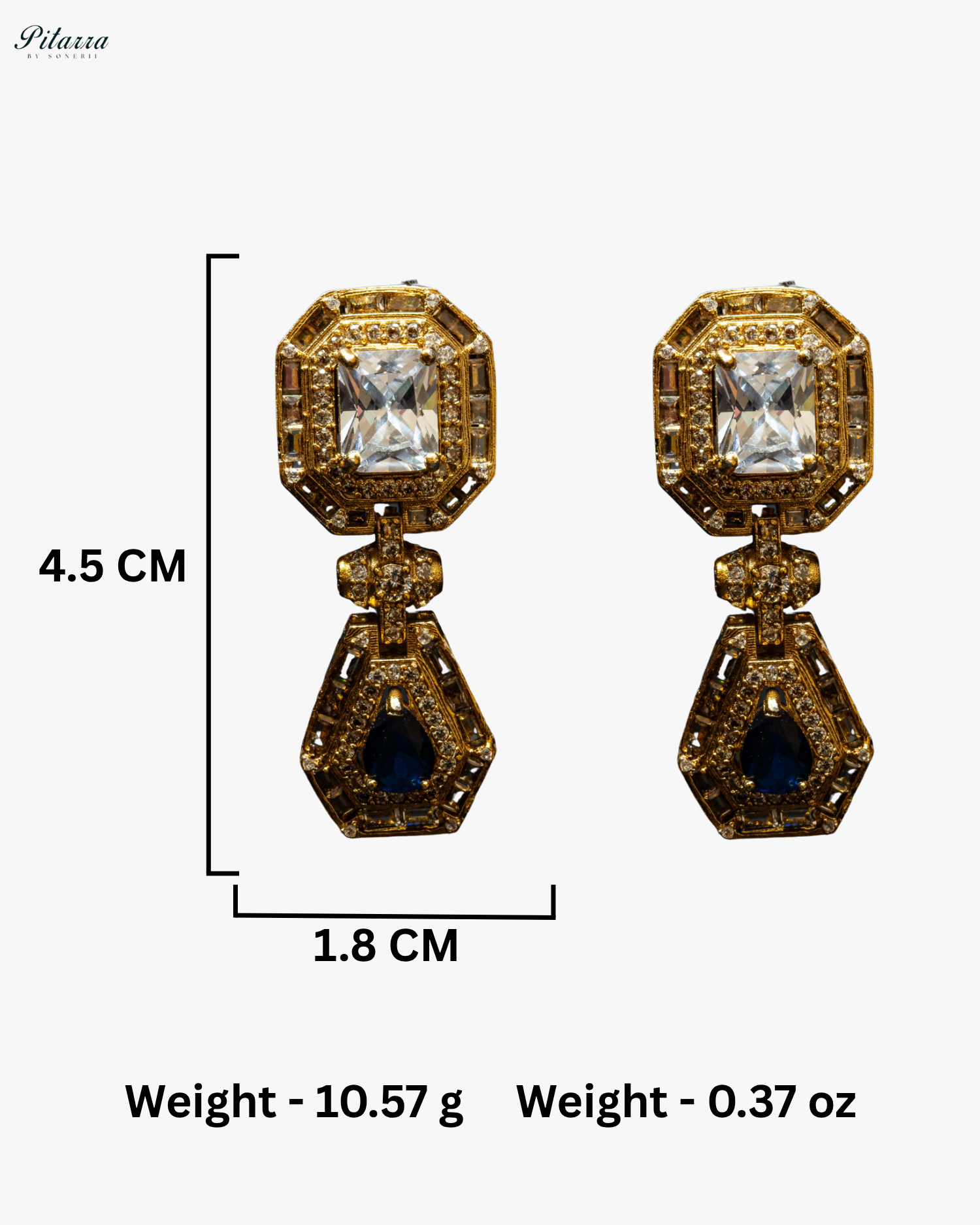 Sapphire Blue Stone Victorian Kundan Necklace Set