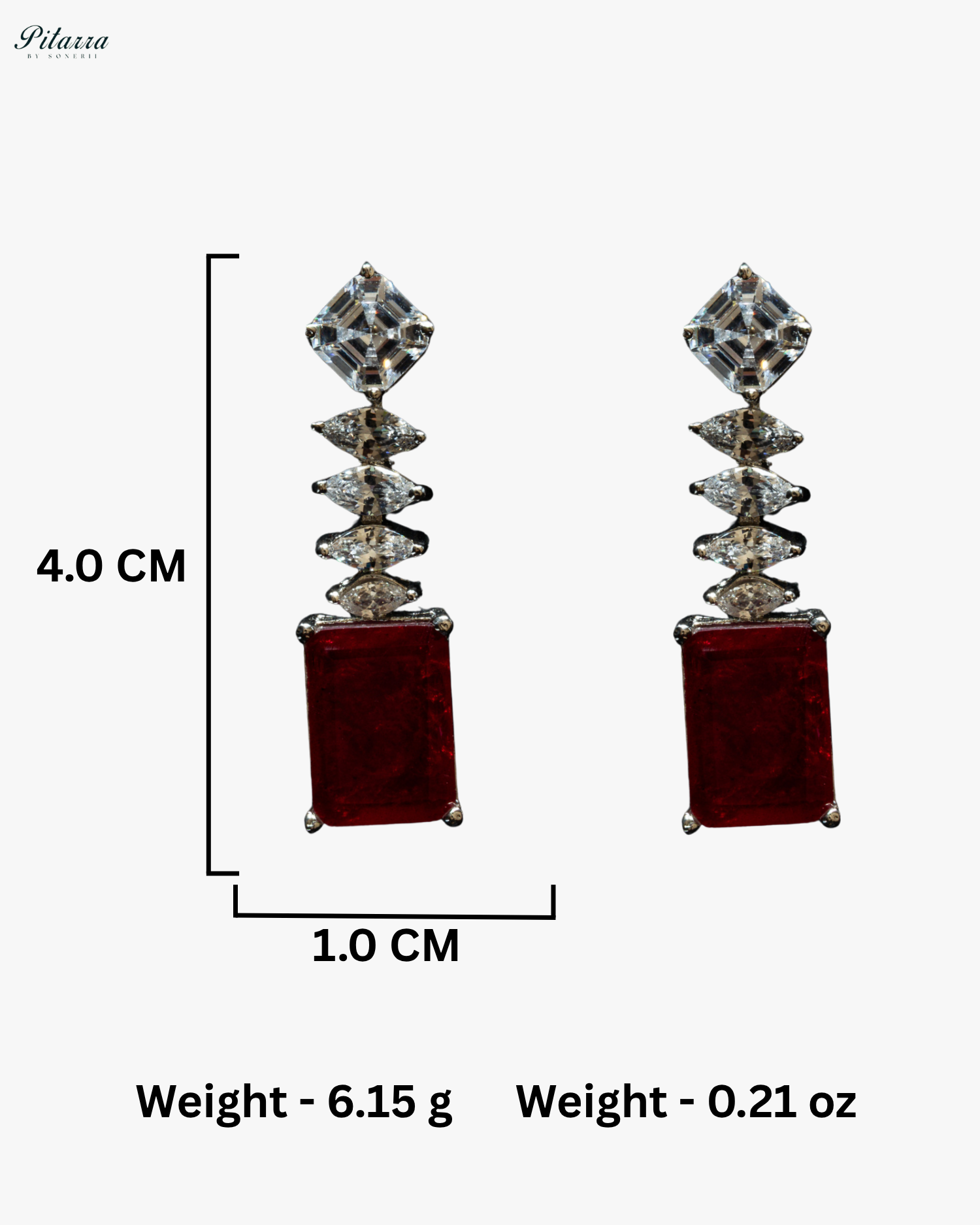 Ruby Stone Cubic Zirconia Pendant Set