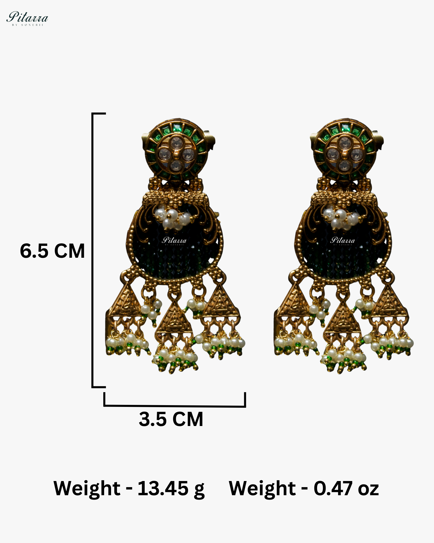 Emerald Tone Green Detailing Golden Peacock Kundan Necklace Set