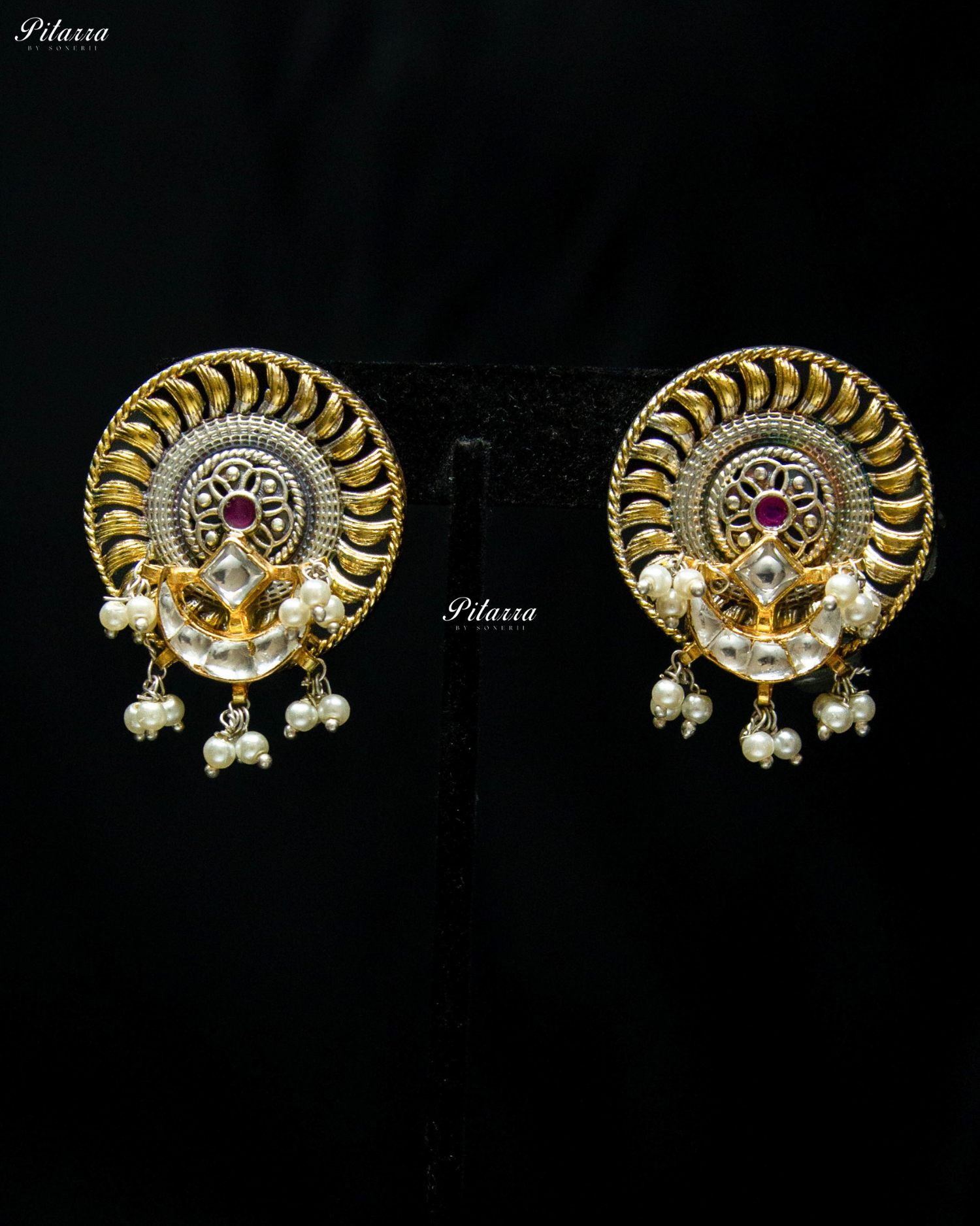Dual Peacock Design Silver Fusion Necklace Set