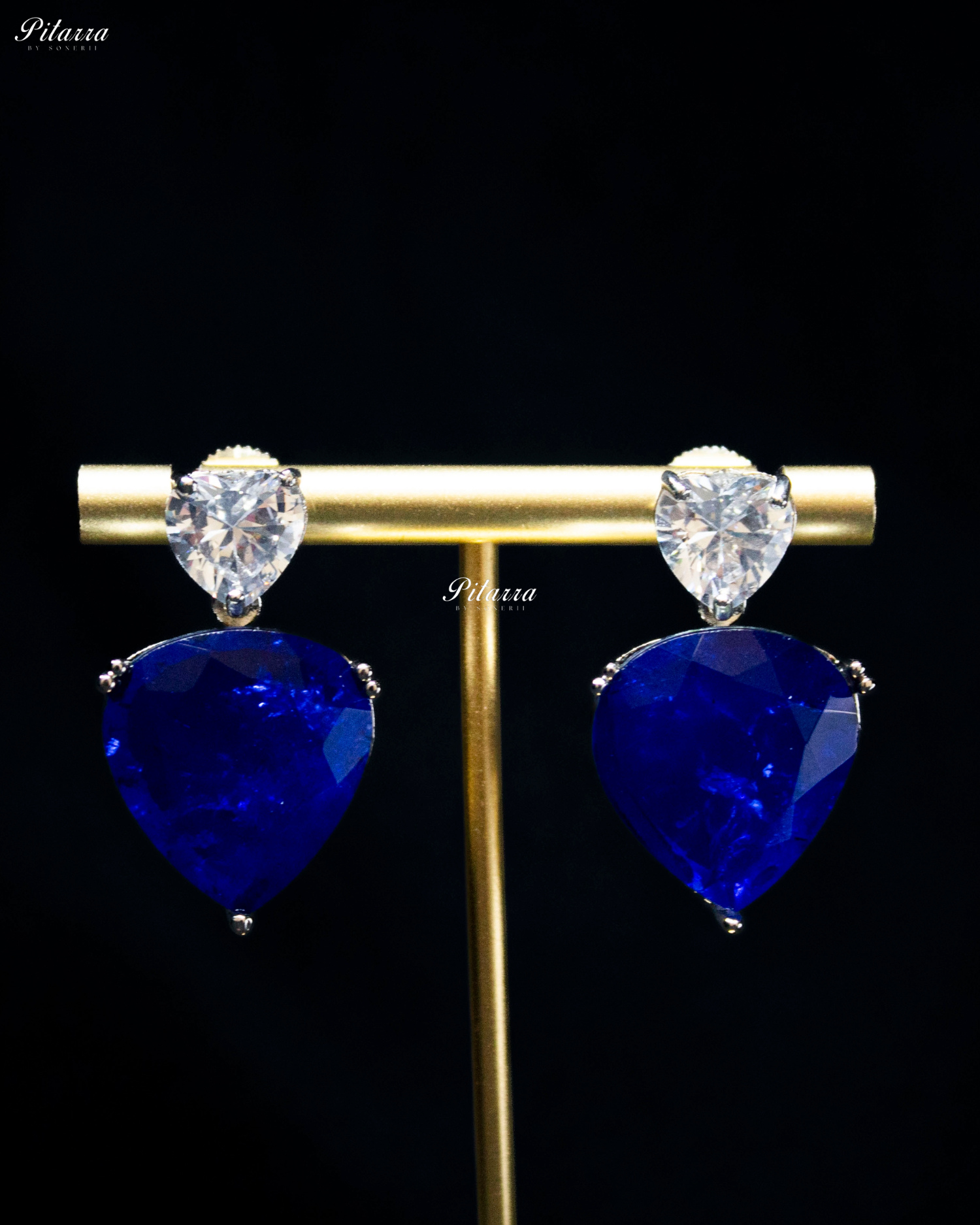 Blue Drop Stone Centred CZ Necklace Set