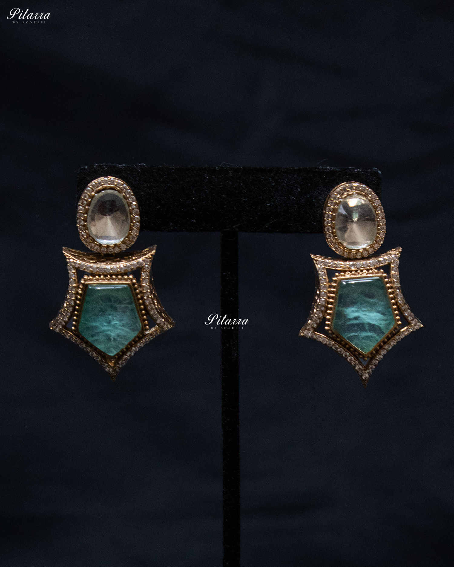 Mint Green Stone Halsi Polki Kundan Necklace Set