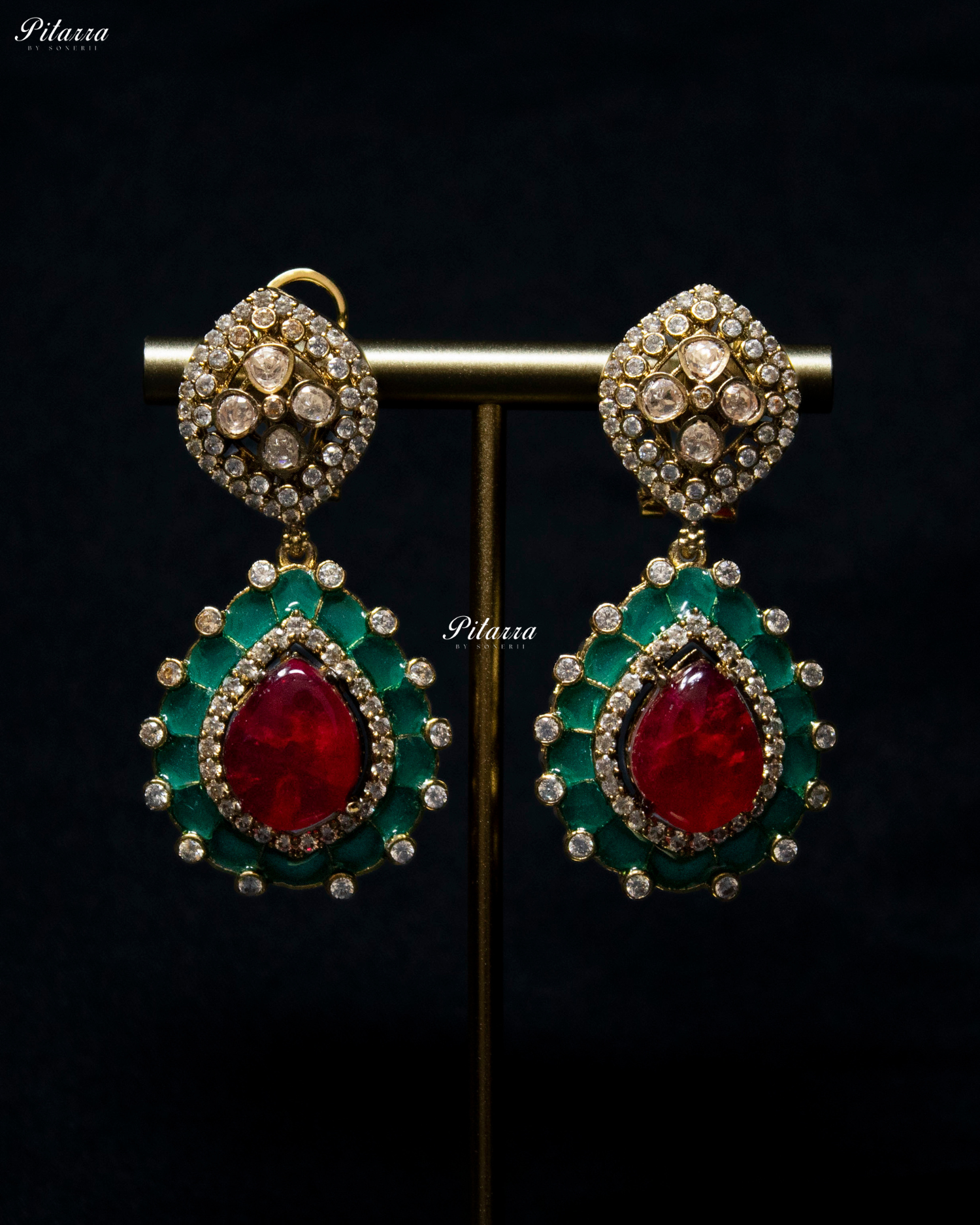 Multi Stone Handcrafted Emerald Finish Kundan Choker Set