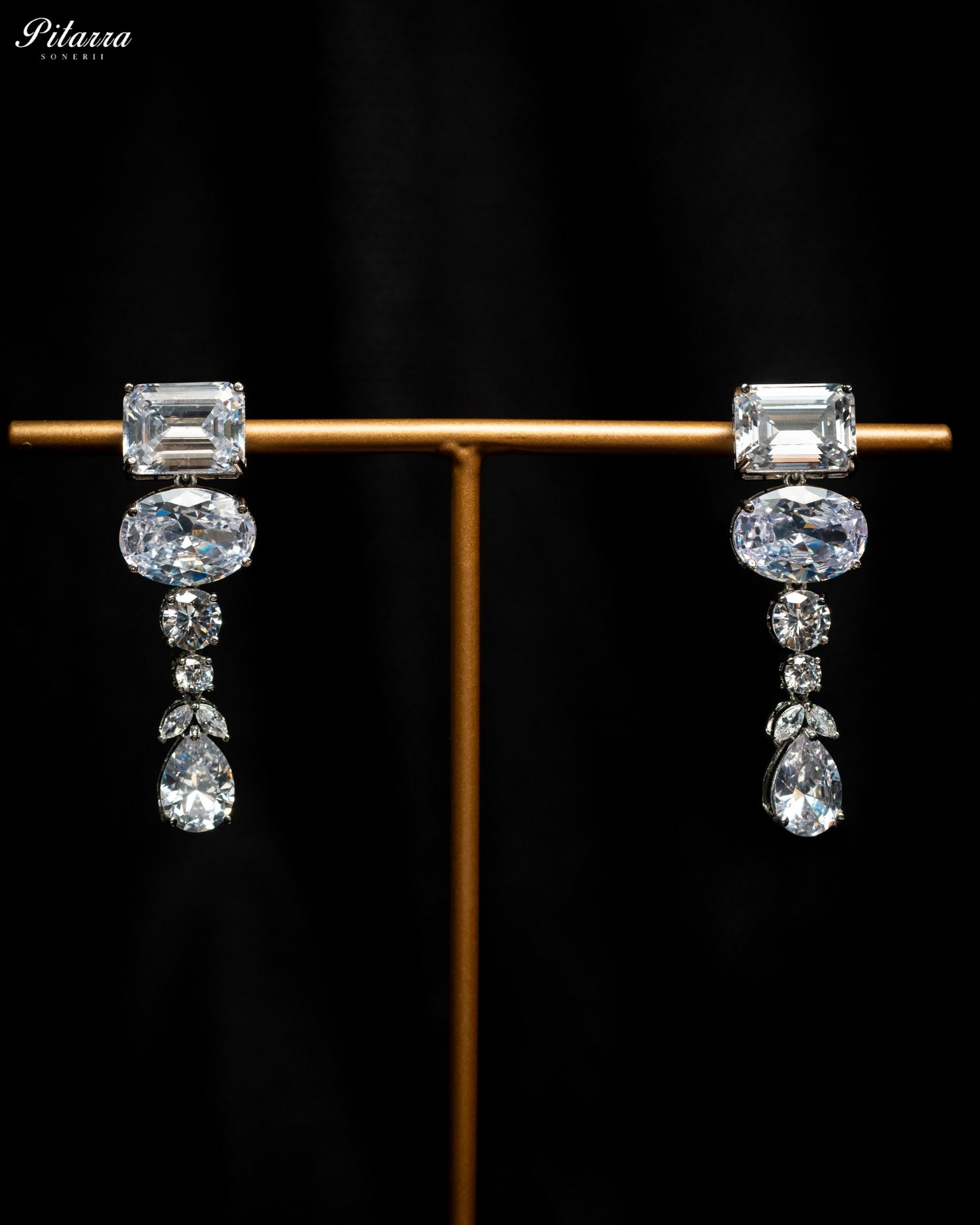 White Diamond Multi-Cut Necklace & Earrings Jewellery Set