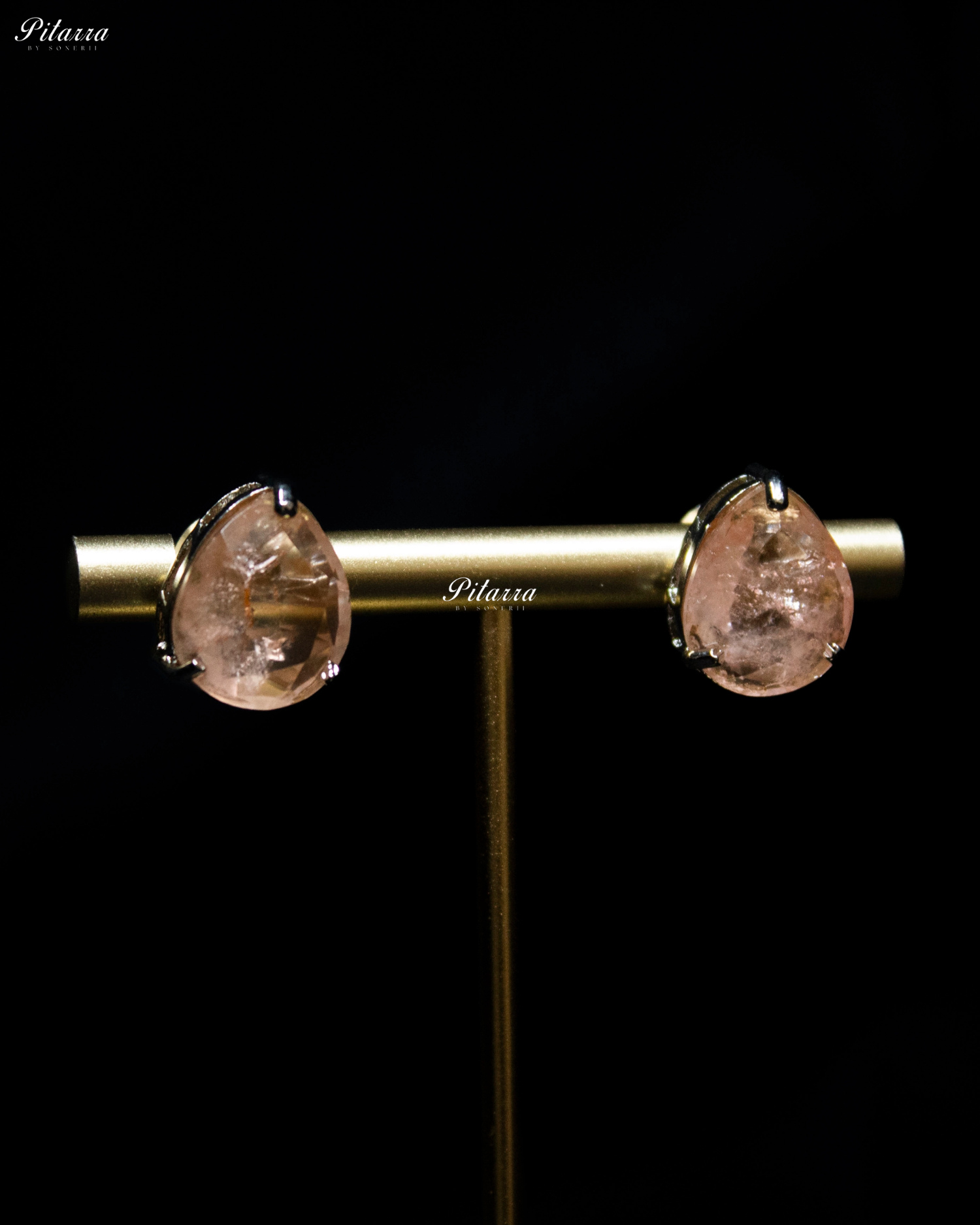 Peach Stone CZ Crystal Choker Set