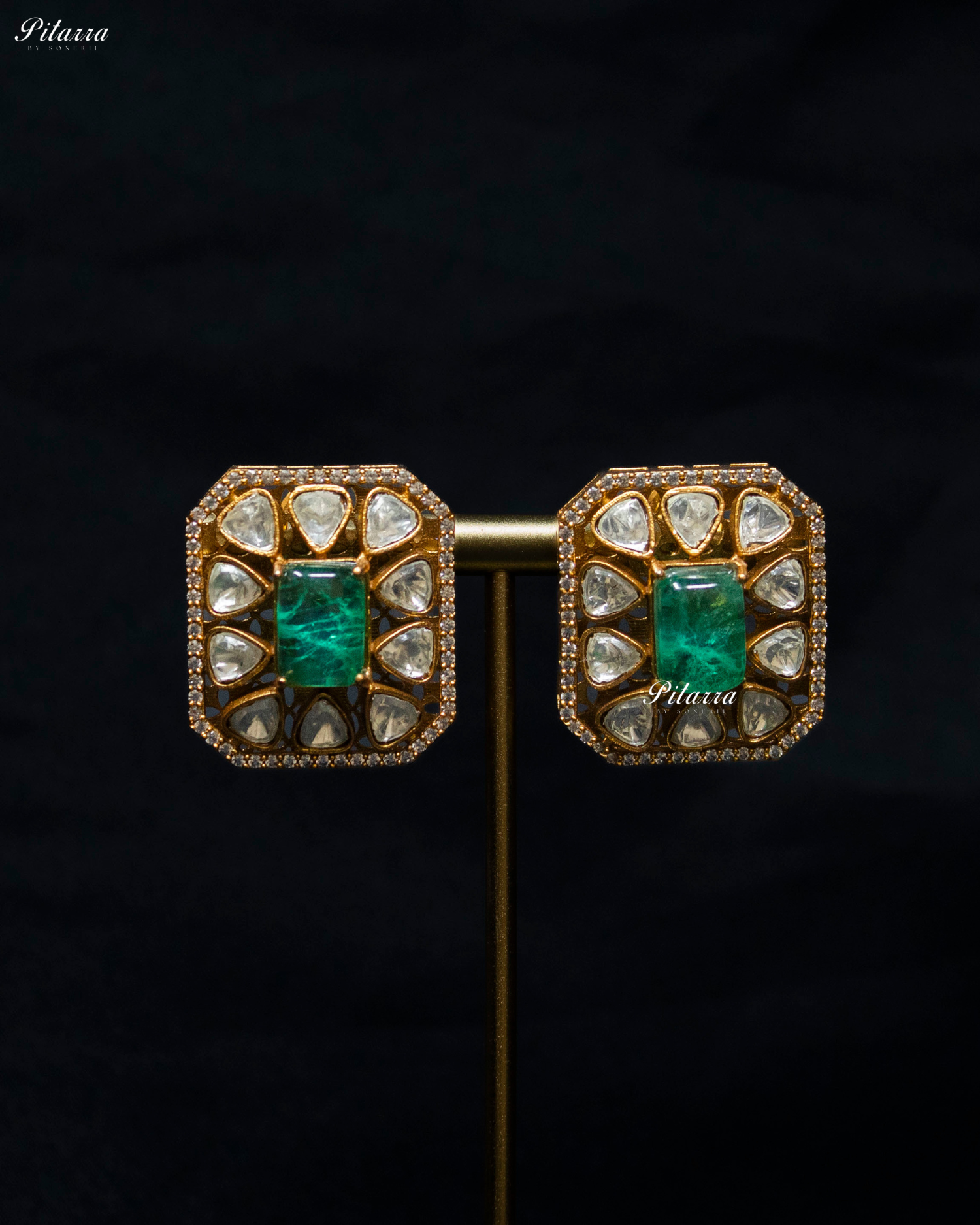 Multicolor Square Stone Polki Kundan Choker Set