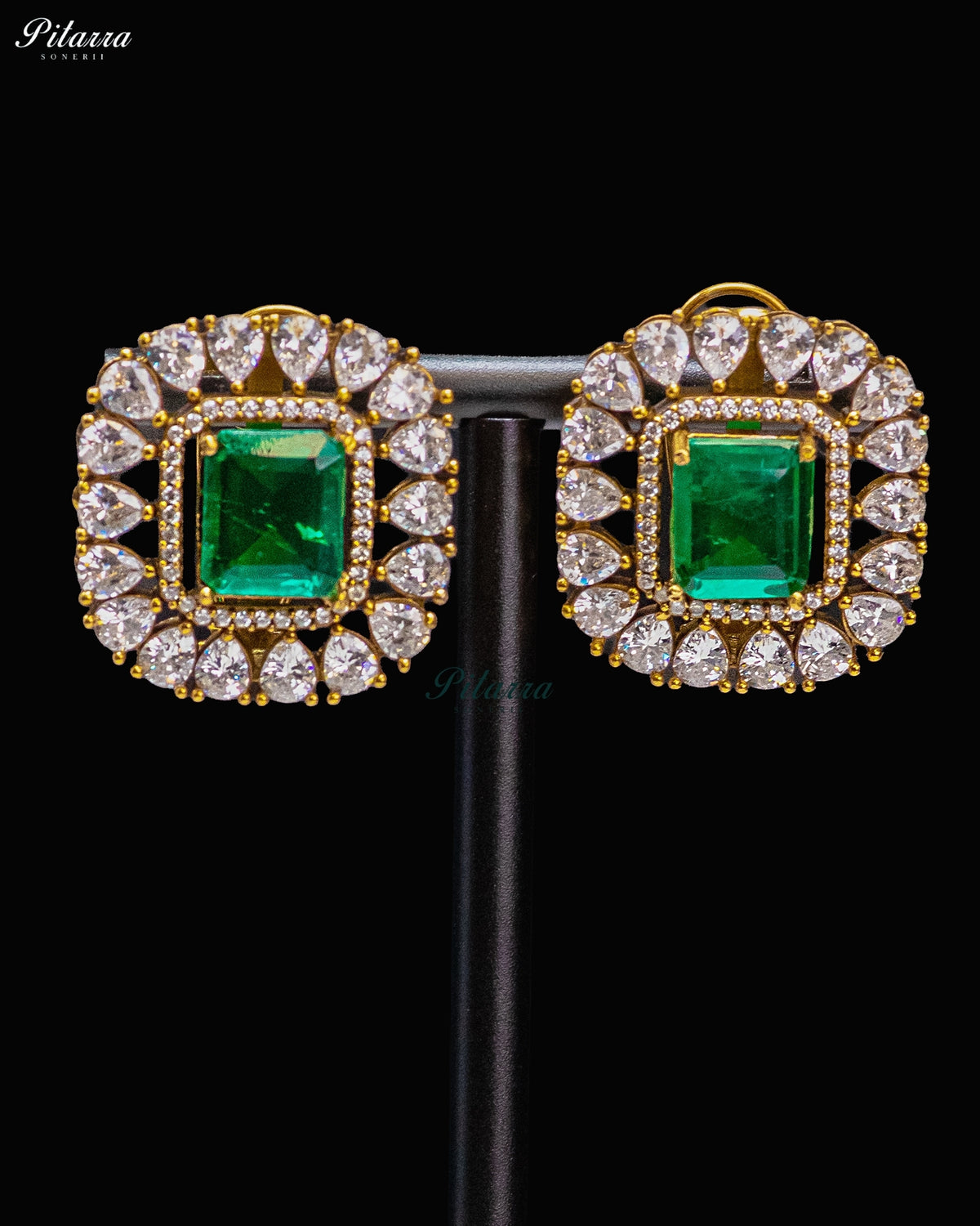 Emerald Green Ruby Square Kundan Choker Set