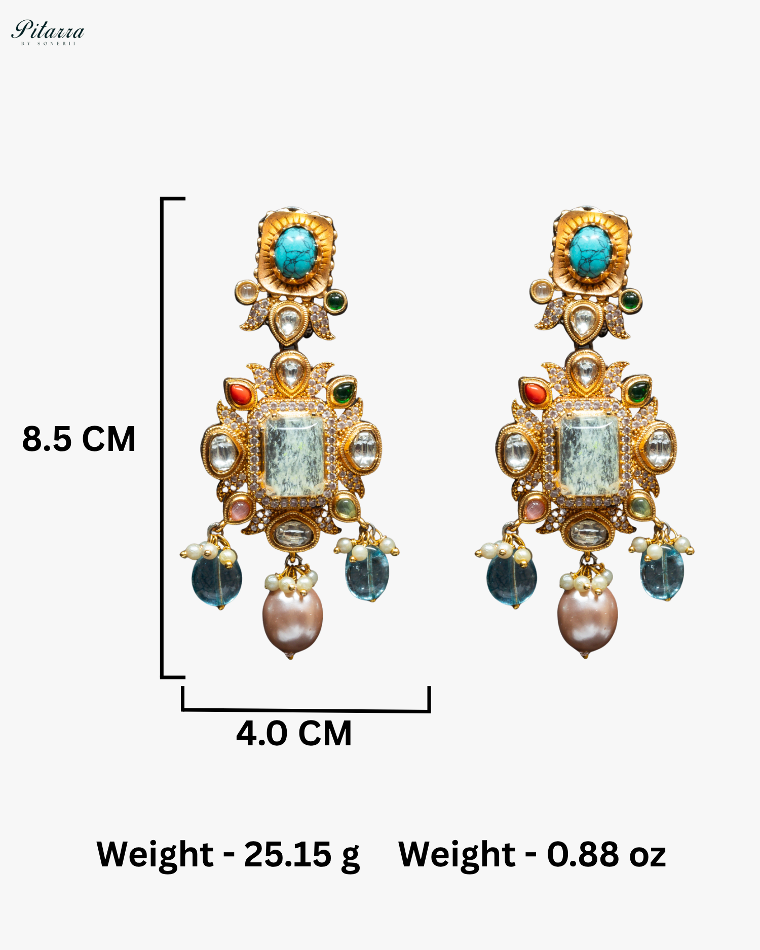 Navratana with White Doublet Centre Stones Choker Set
