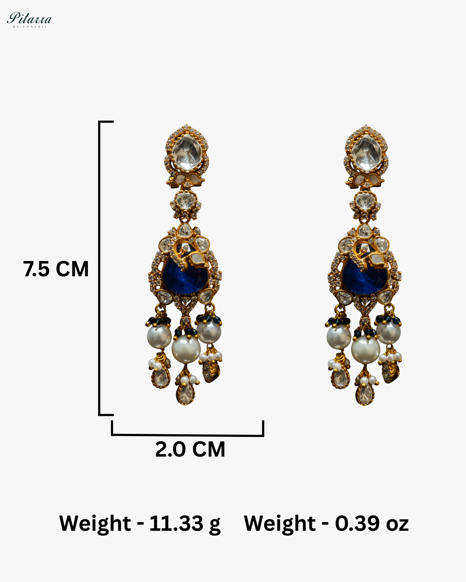 Blue Stone Gold Plated Beaded Traditional Necklace Set