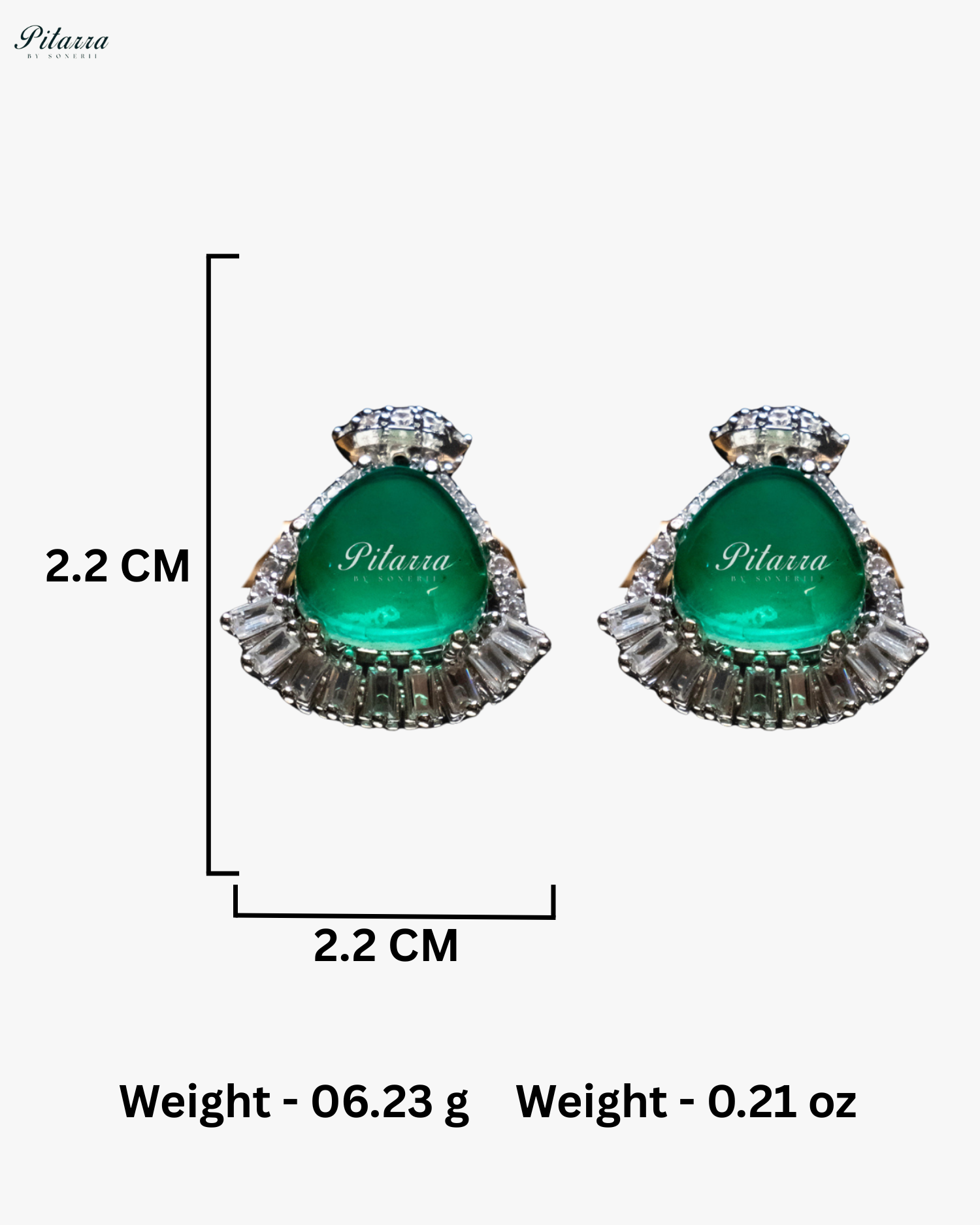 Emerald Stone White Elegant Pearl Pendent Necklace Set